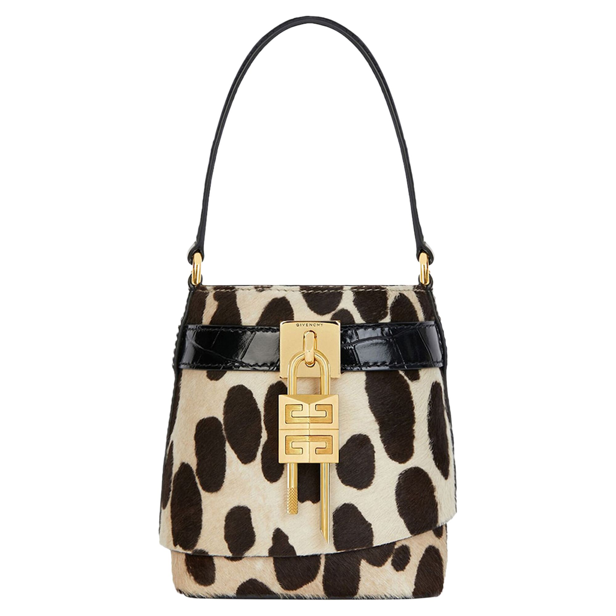 Pre-owned Givenchy Mini Shark Lock Bucket Bag 'black/beige' | Women's Size Onesize
