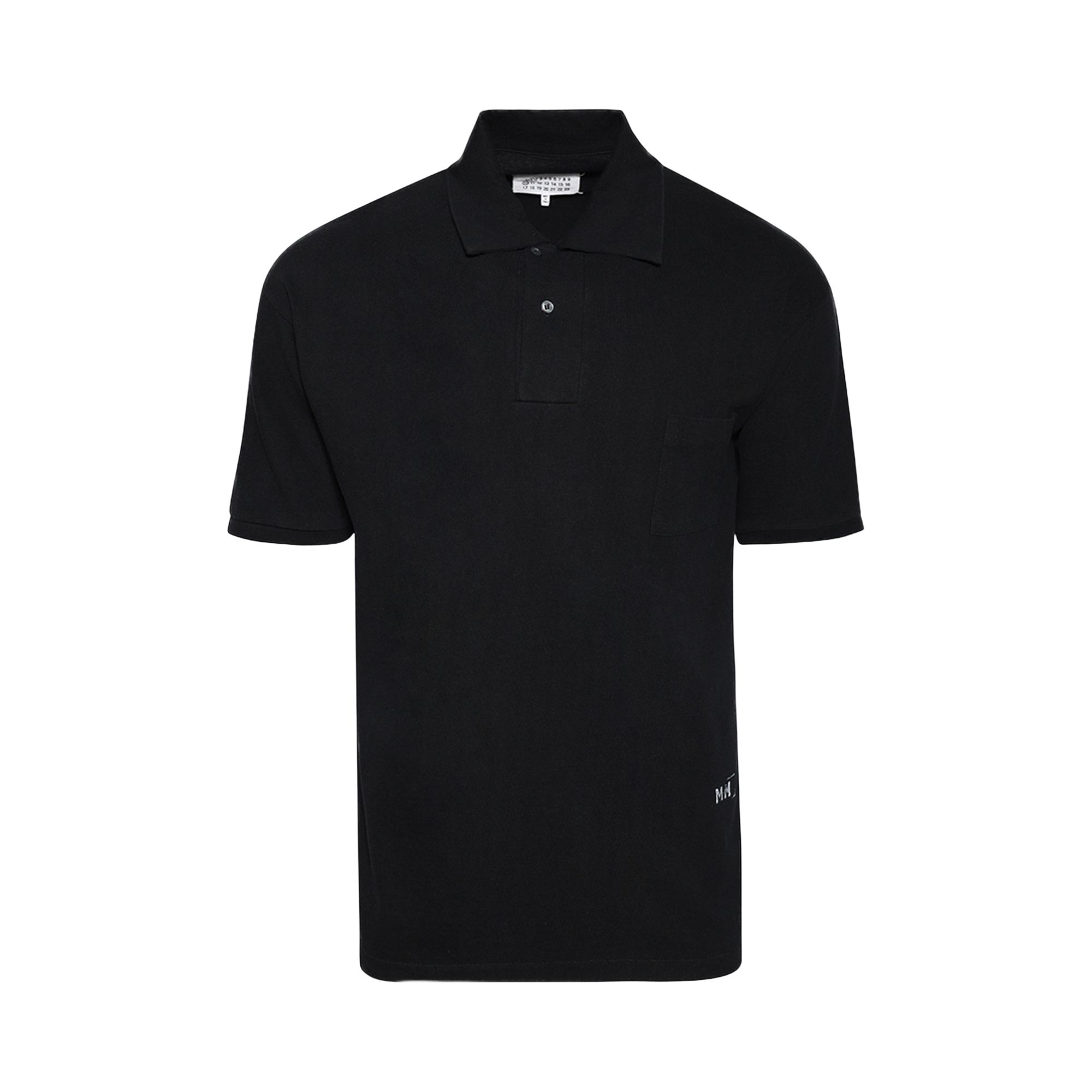 Pre-owned Maison Margiela Logo Print Polo Shirt 'black' | Men's Size Xxl