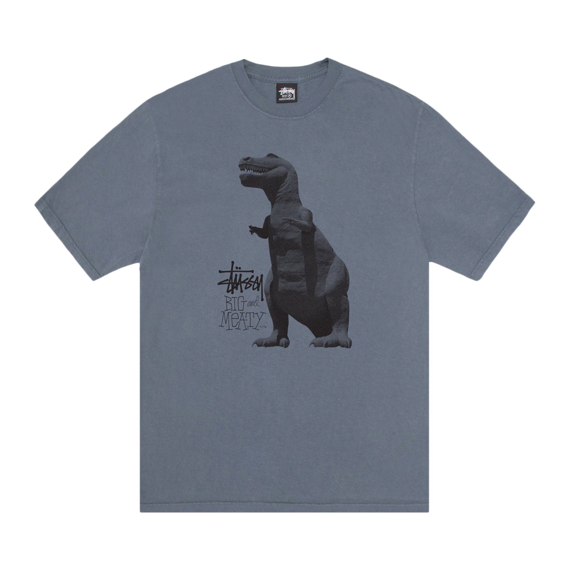 Pre-owned Stussy Big & Meaty Tee Pigment Dyed 'navy' | Blue | Men's Size S