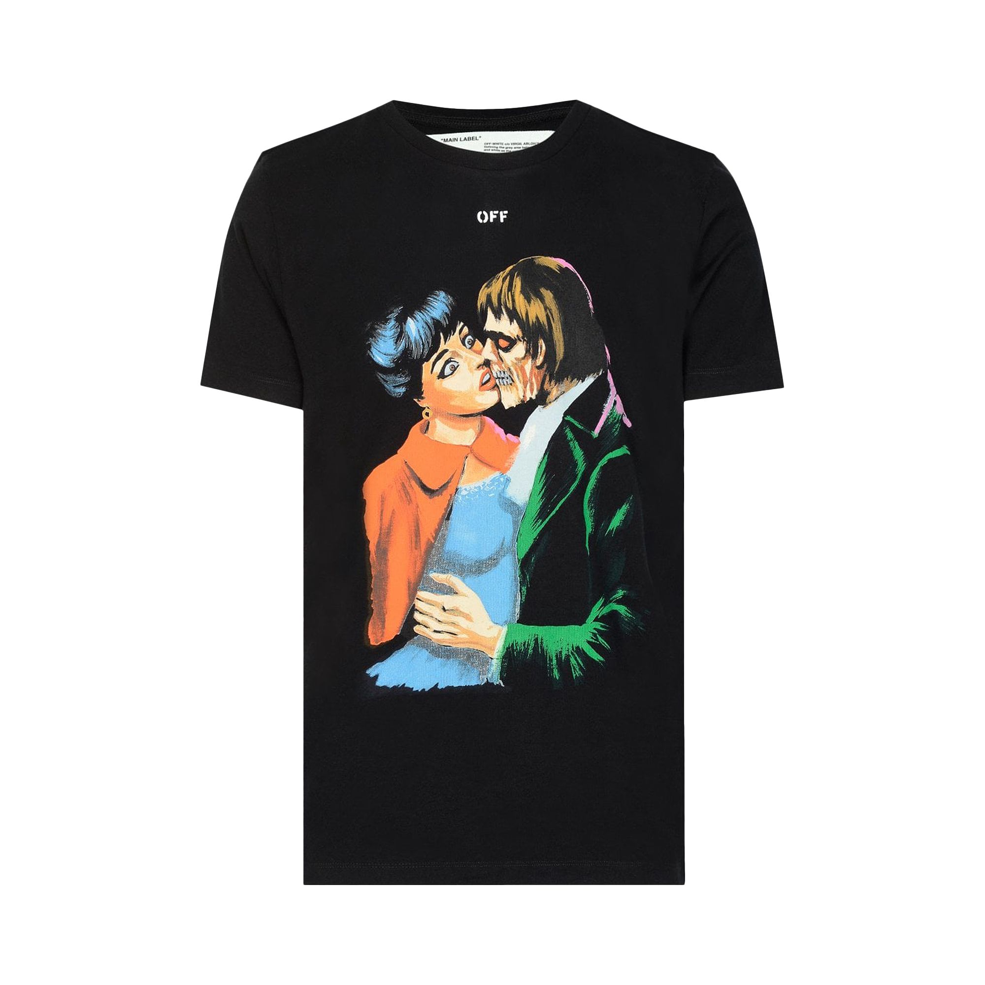 Pre-owned Off-white Kiss Print Crewneck T-shirt 'black' | Men's Size L