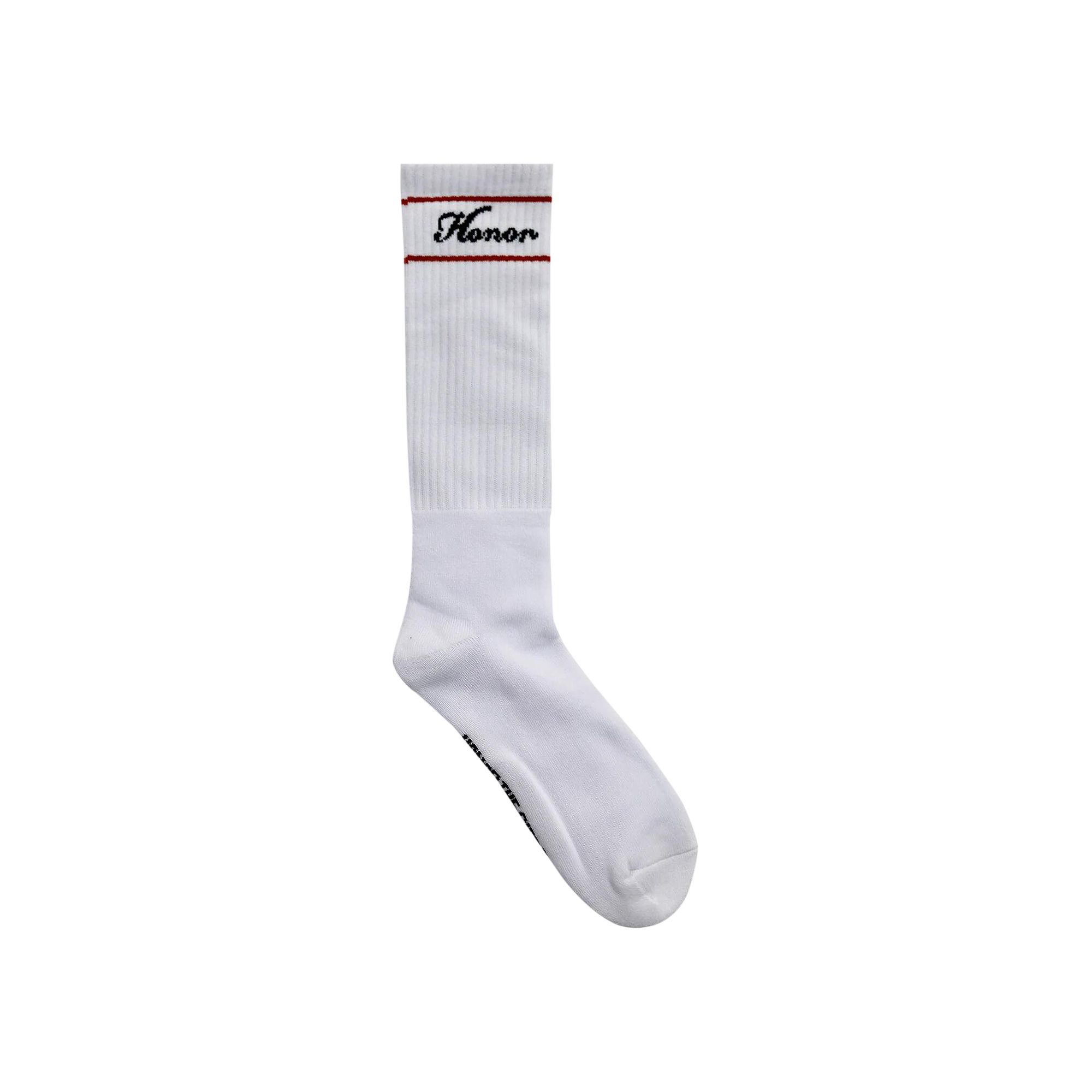 Pre-owned Honor The Gift Honor Striped Ribbed Sock 'white' | Men's Size Onesize