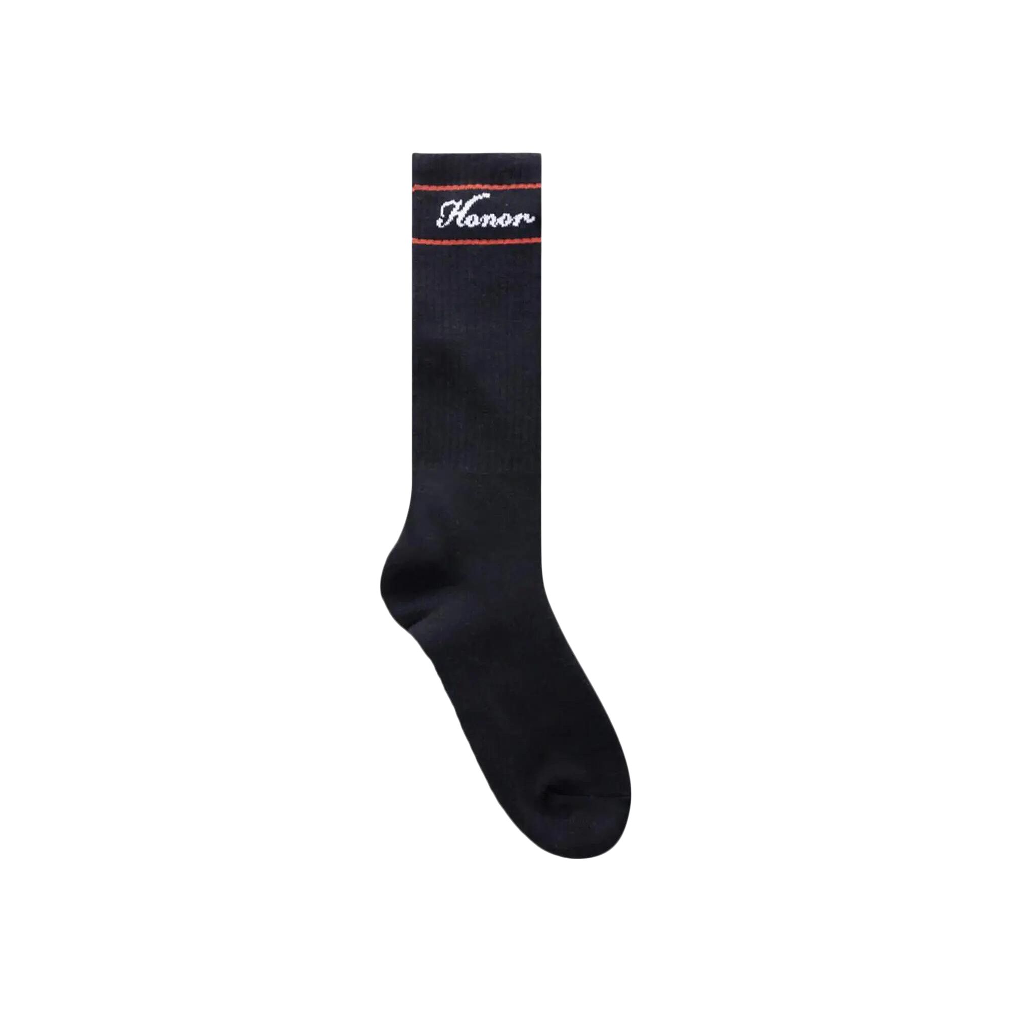 Pre-owned Honor The Gift Honor Striped Ribbed Sock 'black' | Men's Size Onesize