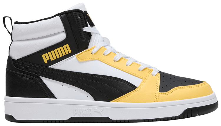 Puma Rebound Mid White Black Sunny Yellow