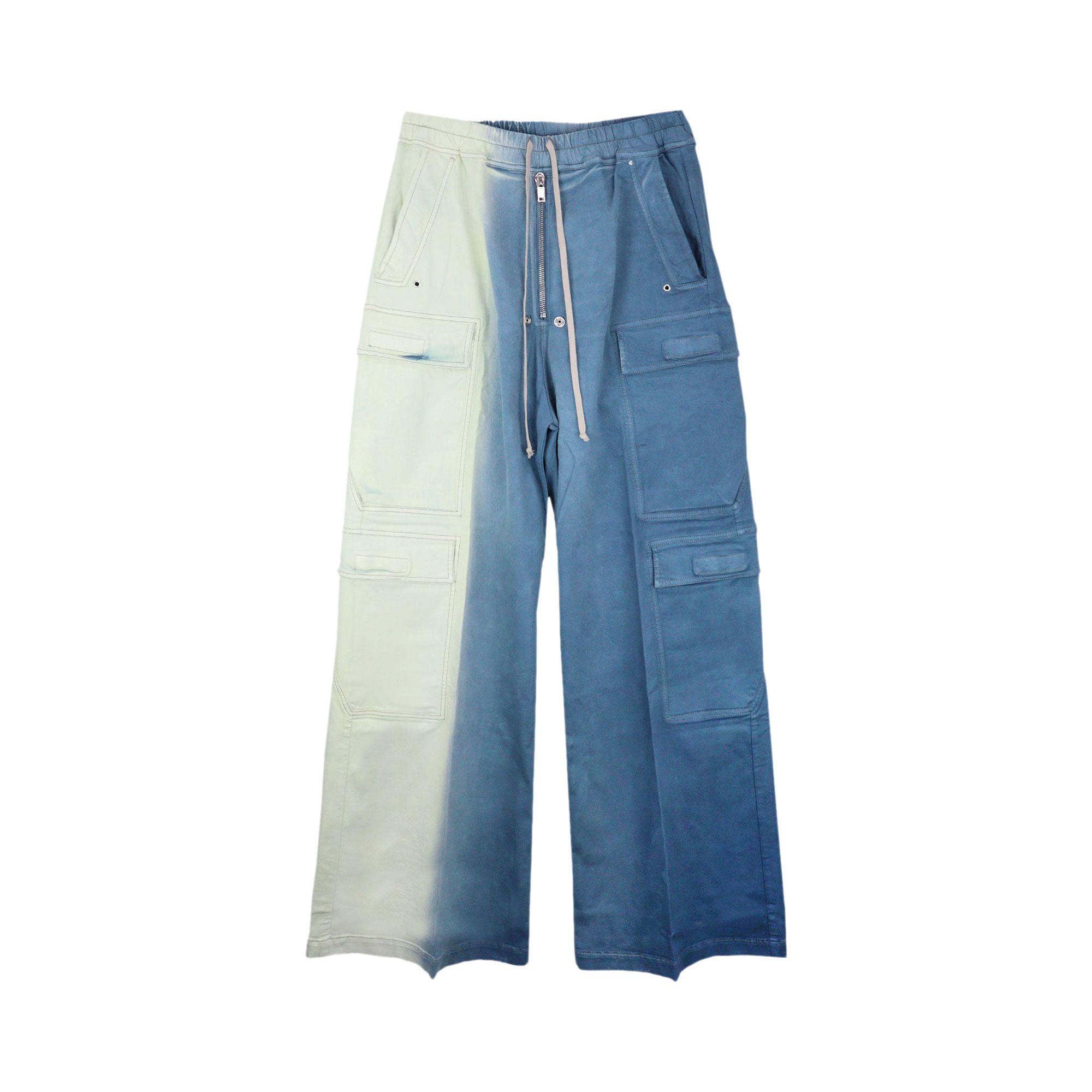 Pre-owned Rick Owens Drkshdw Double Cargo Jumbo Belas Pants 'toothpaste Degrade' | White | Men's Size Xl