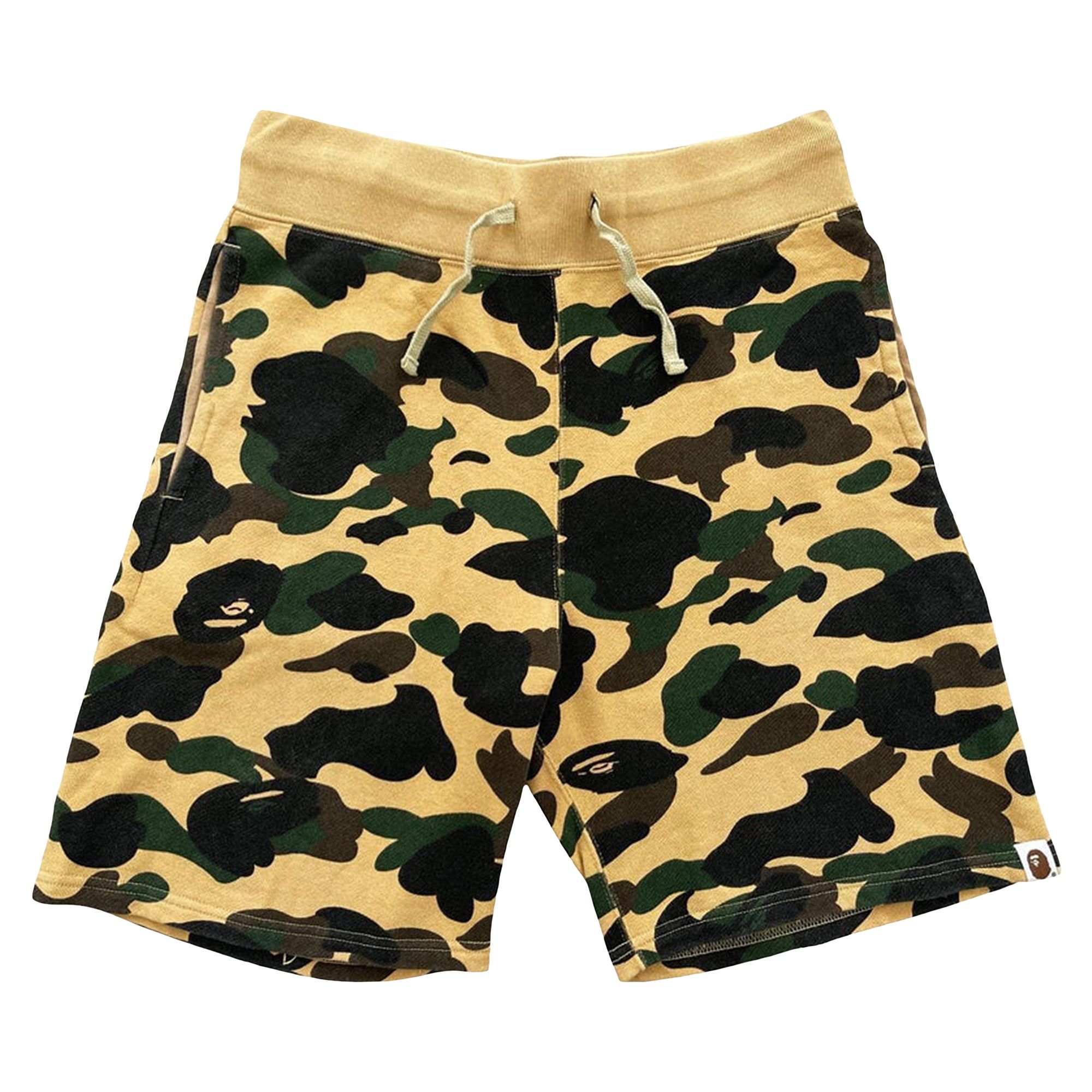 Pre-owned Bape 1st Camo Sweat Shorts 'yellow' | Men's Size M