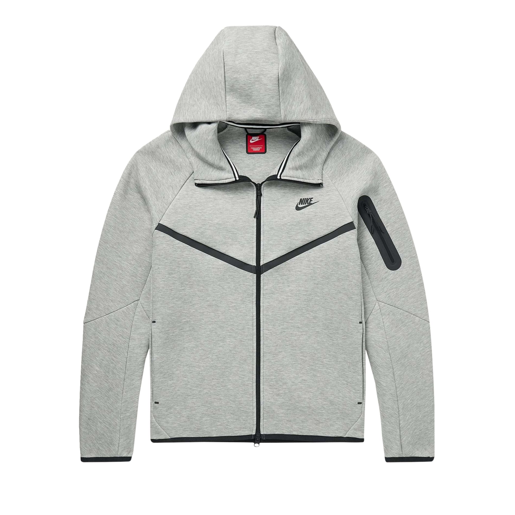 Pre-owned Nike Tech Full Zip Windrunner Hoodie 'dark Grey Heather/black' | Men's Size Xl