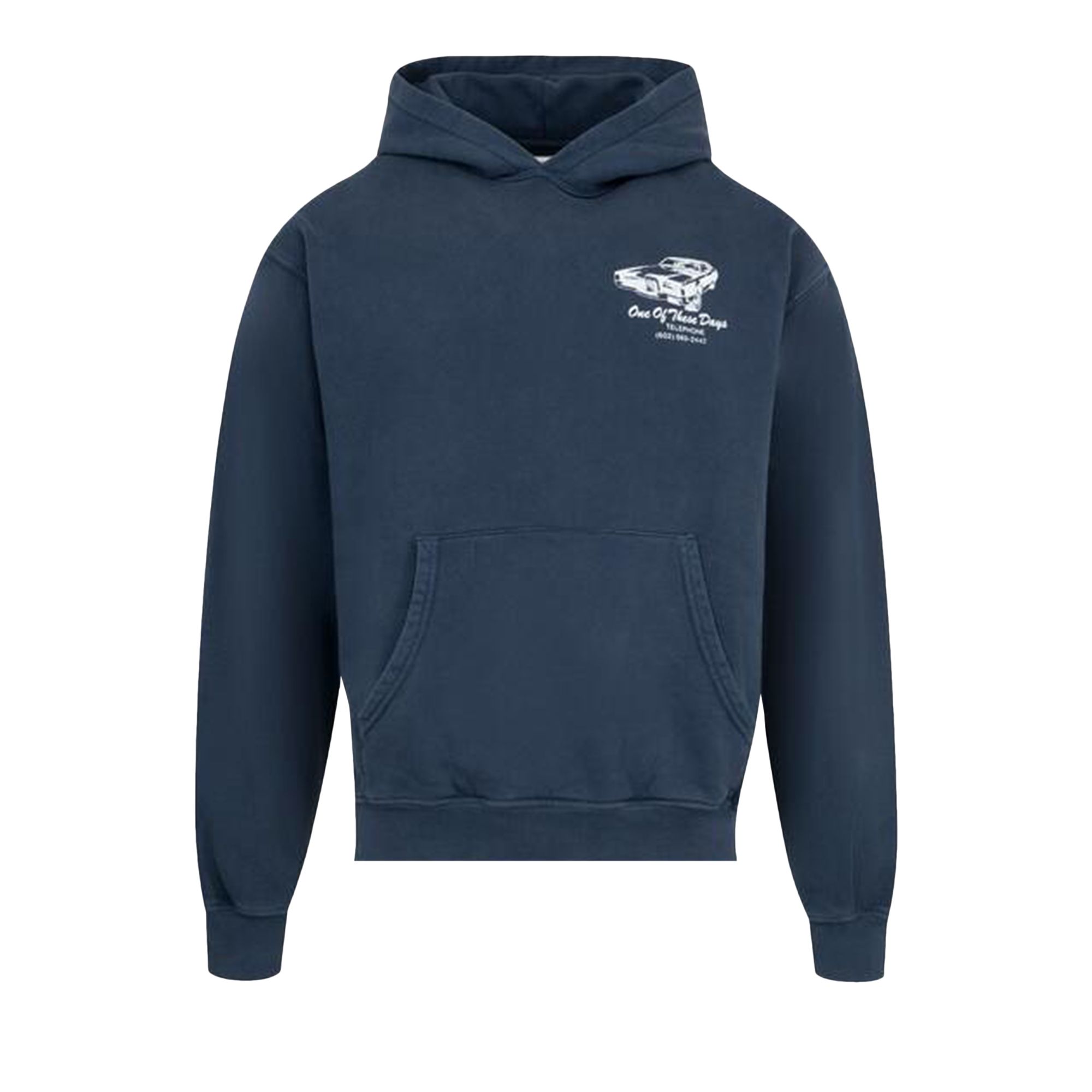 Pre-owned One Of These Days Tire Service Hoodie 'washed Navy' | Blue | Men's Size Xxl