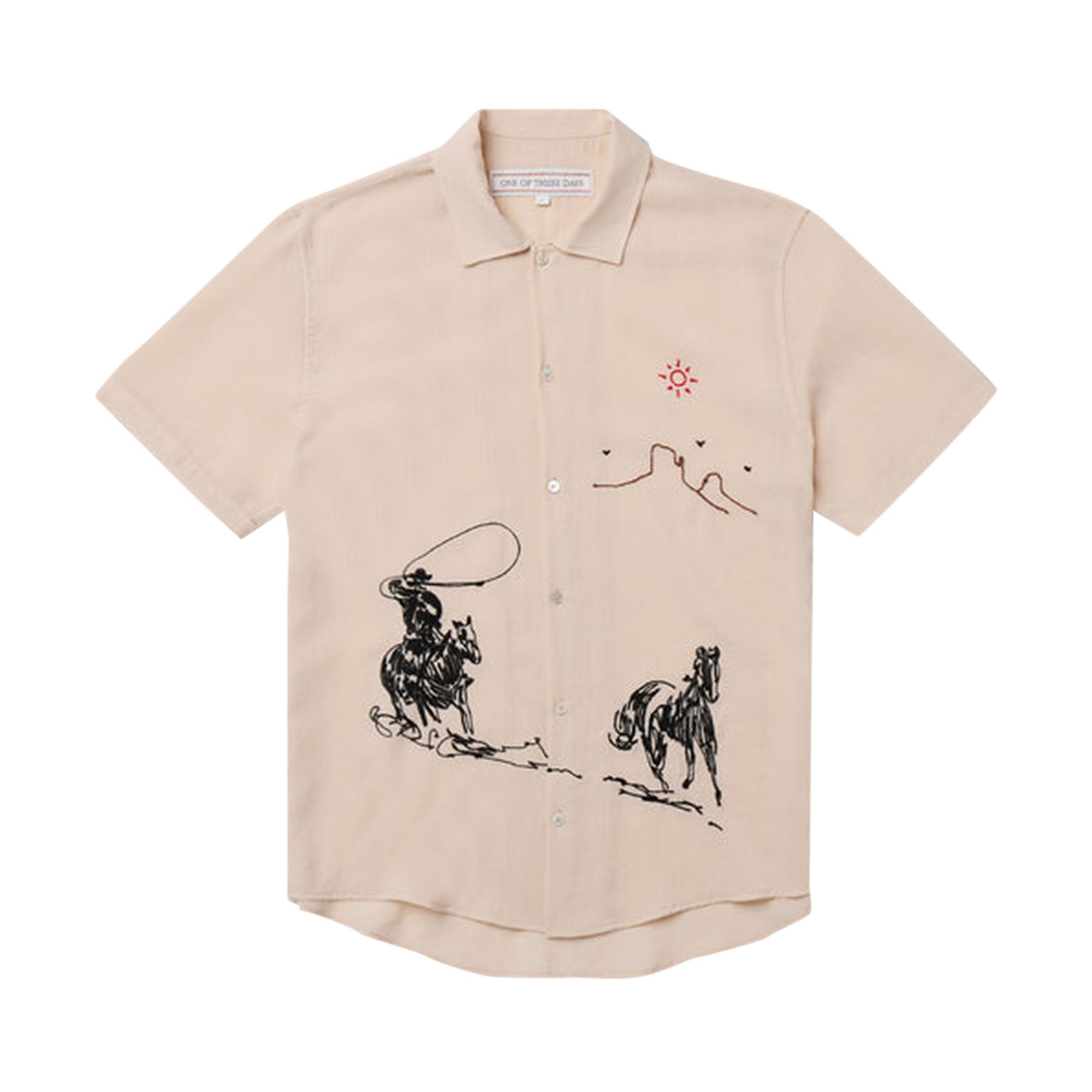Pre-owned One Of These Days Into The Distance Camp Shirt 'ivory' | White | Men's Size Xl