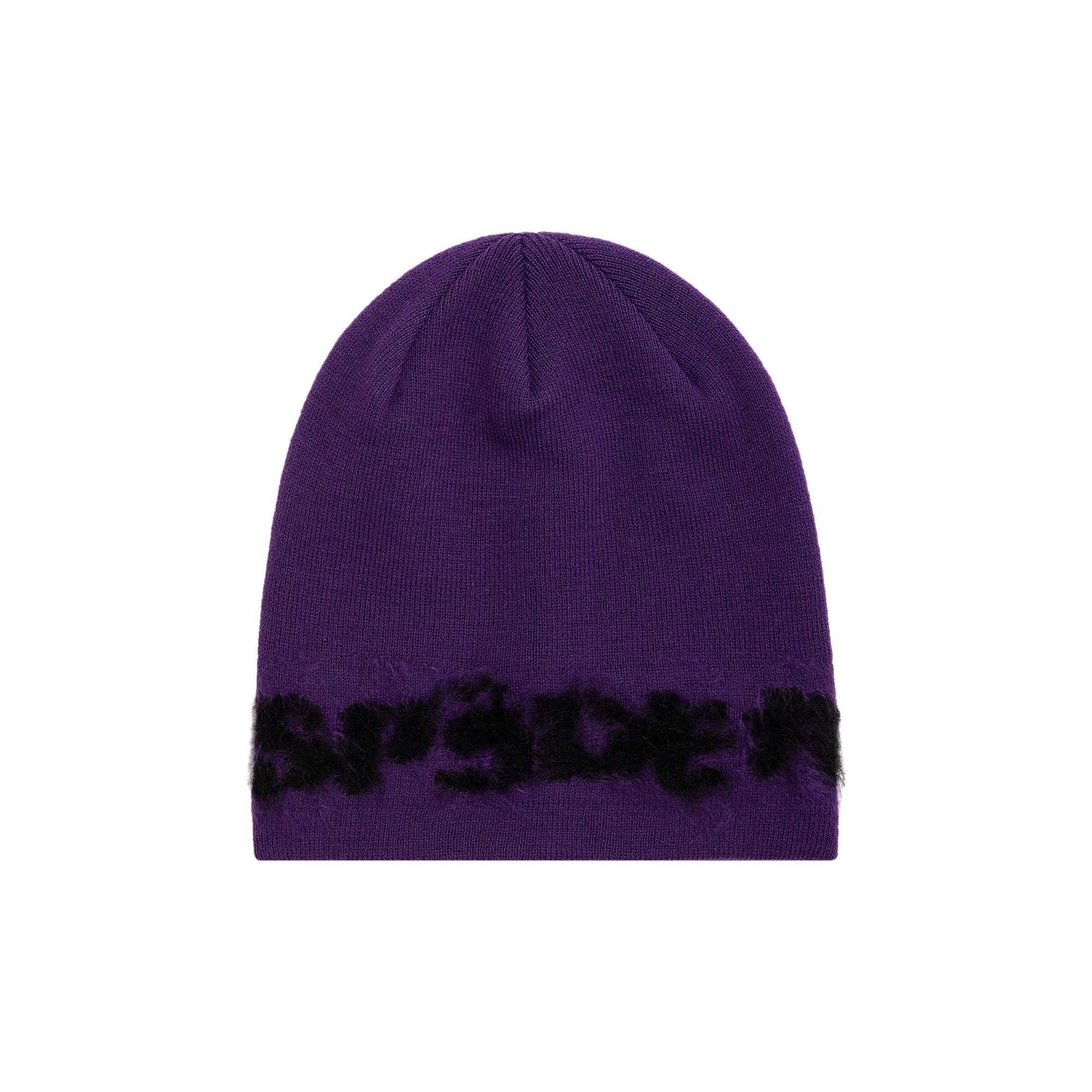Pre-owned Sp5der Fuzzy Logo Mohair Beanie 'purple' | Men's Size Onesize