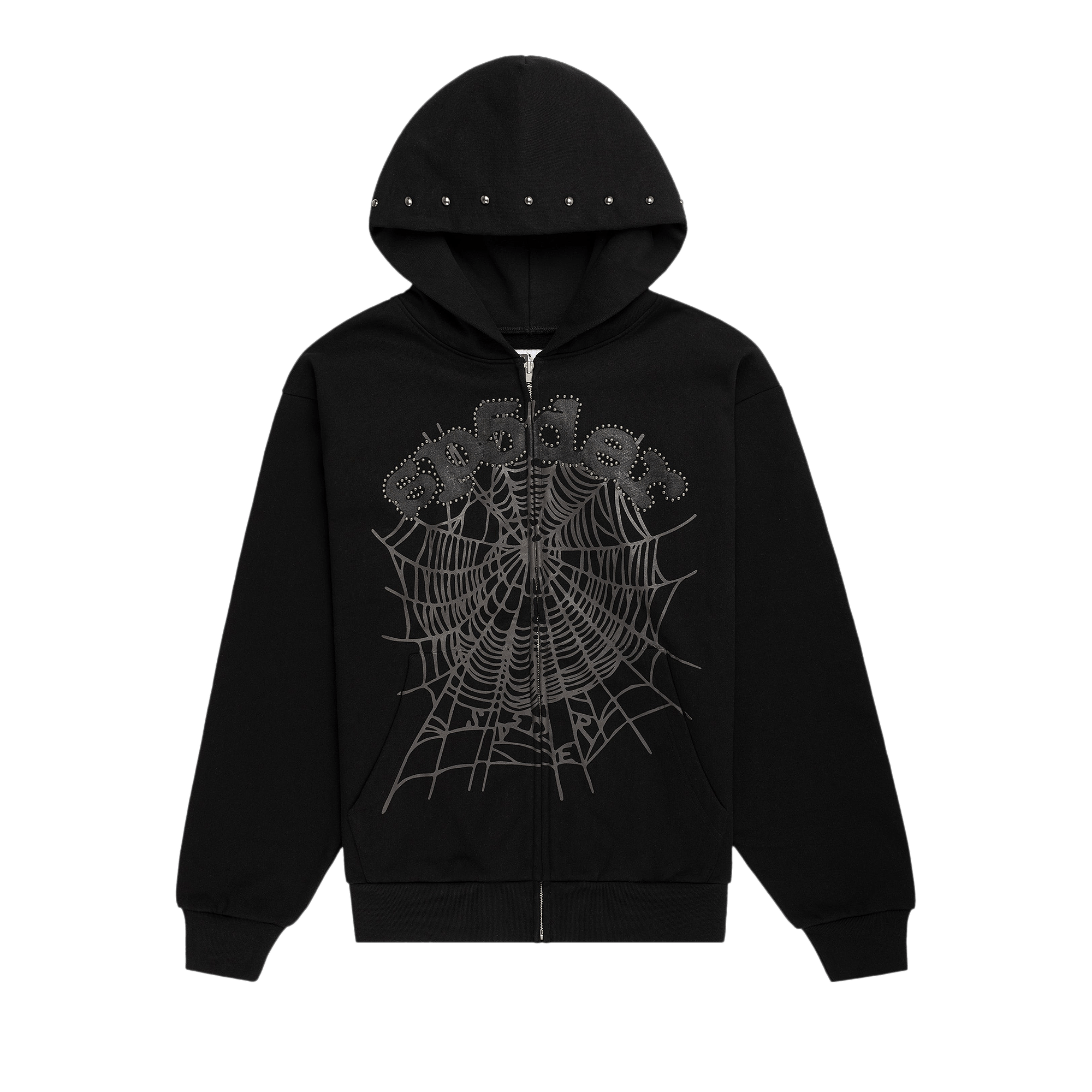 Sp5der Triple 5 Stitch Full Zip Hoodie Black | Spider Worldwide | eBay
