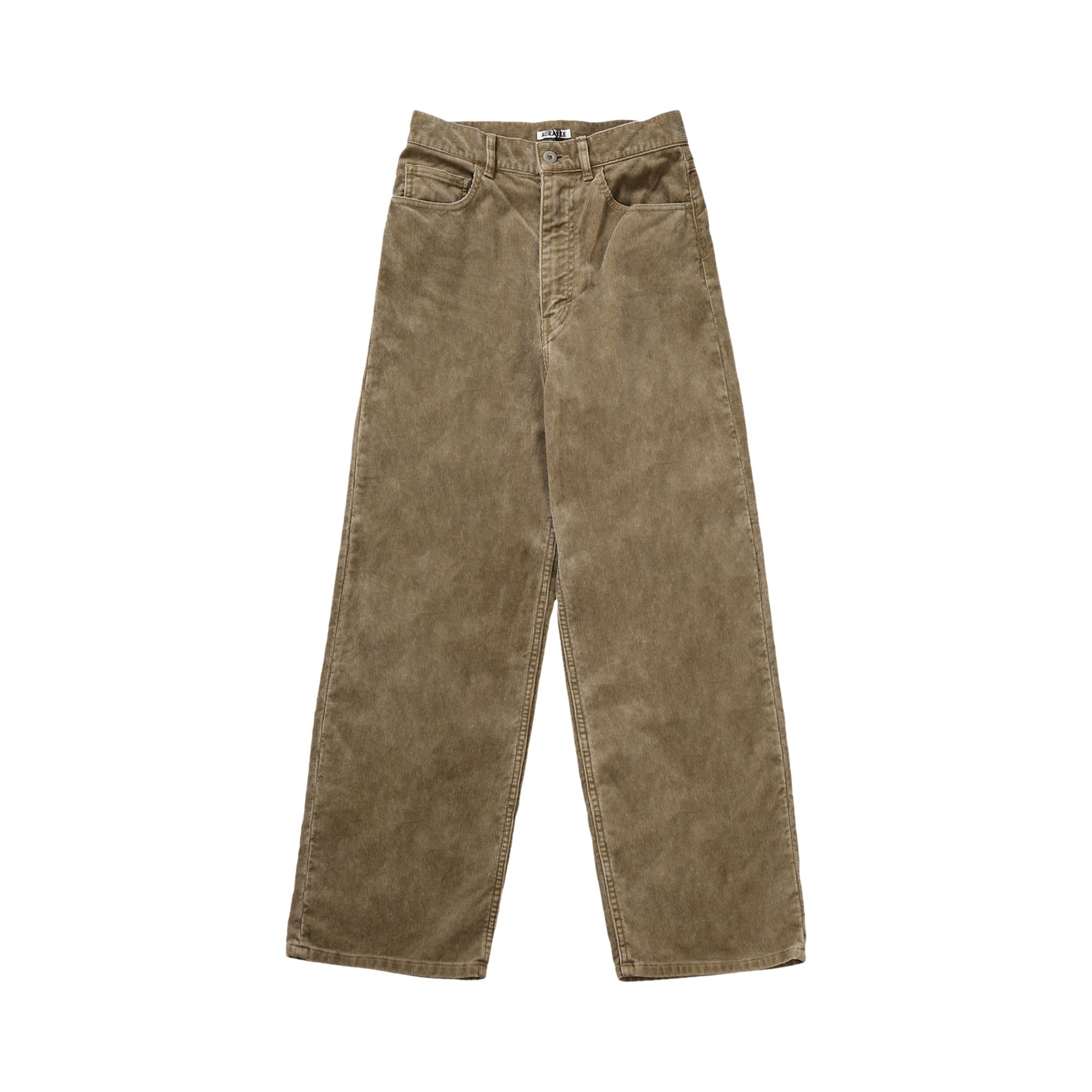 Pre-owned Auralee Pigment Dye Finx Corduroy Wide 5 Pocket Pants 'olive Brown' | Women's Size 2