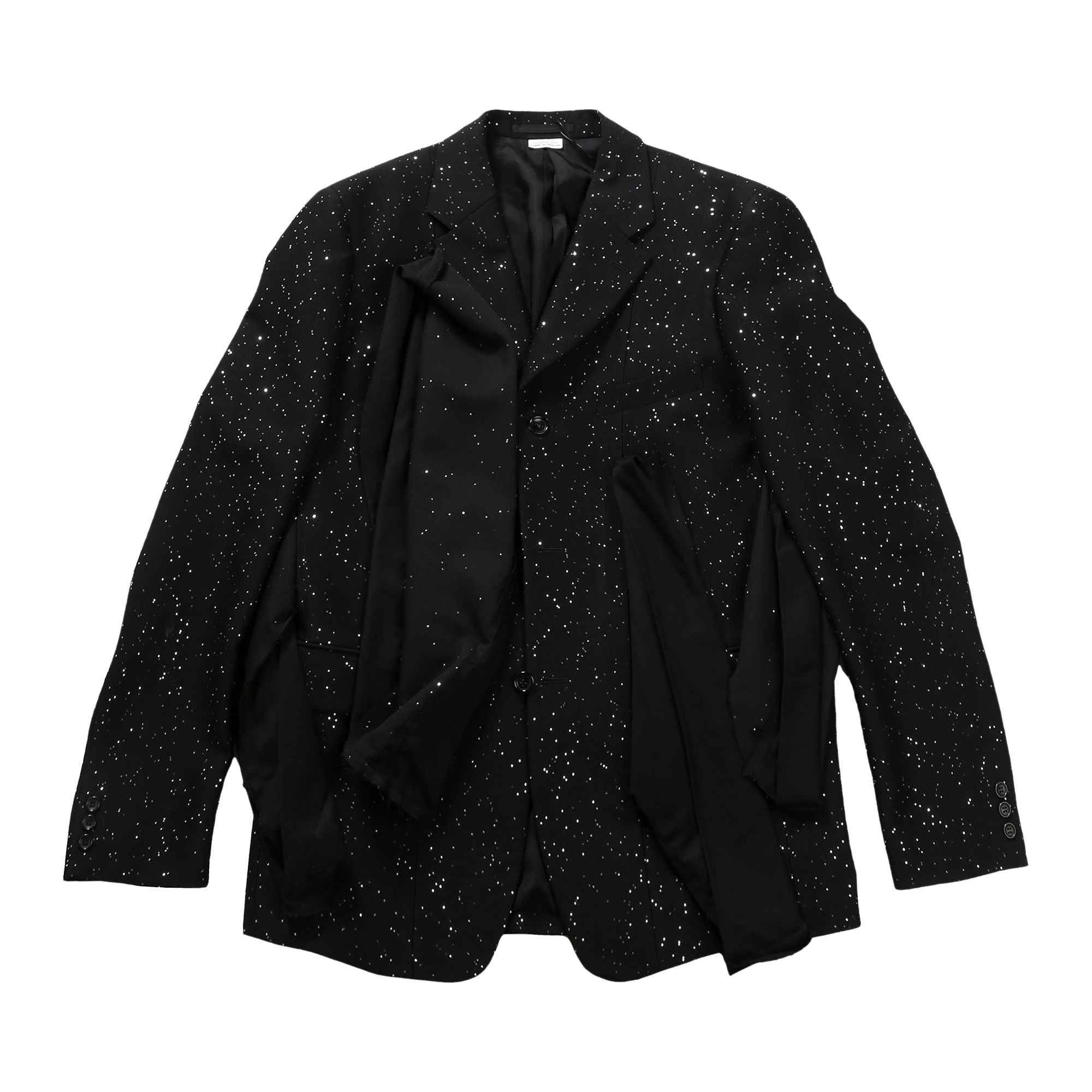 Pre-owned Comme Des Garçons Homme Deux Comme Des Garçons Homme Plus Double Breasted Starry Pattern Jacket 'black Black' | Men's Size L