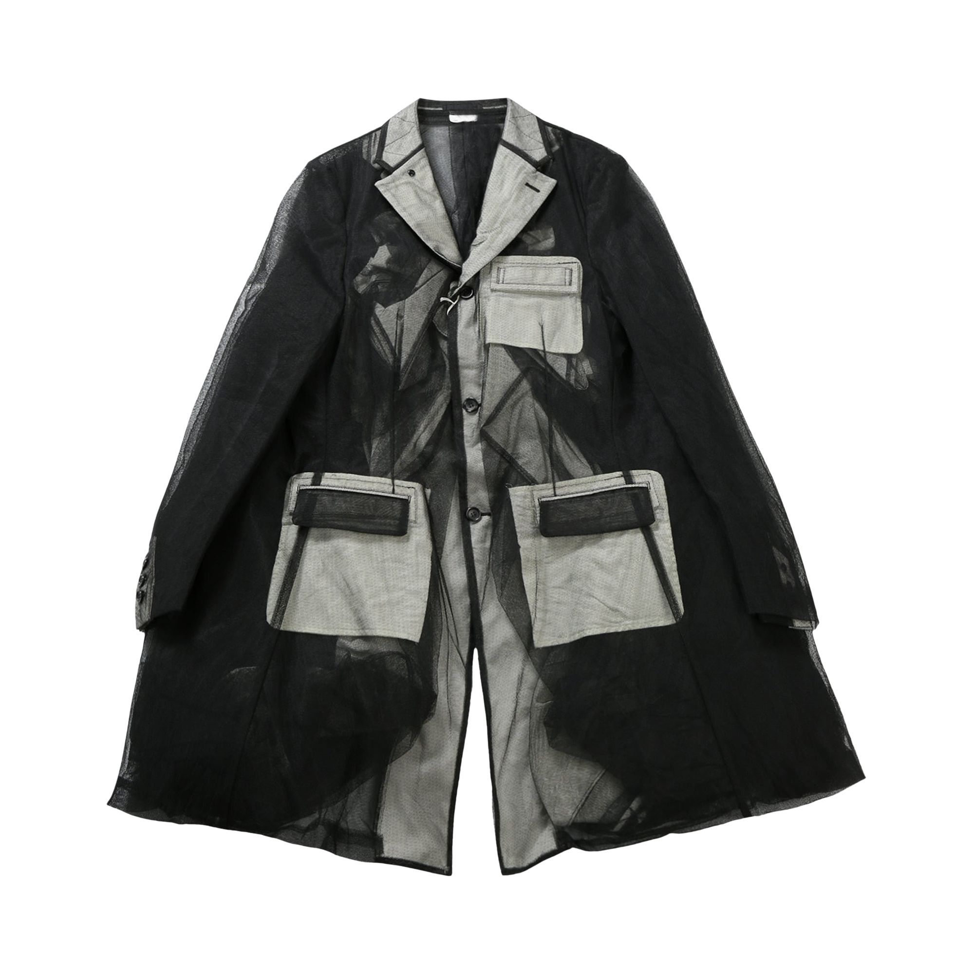 Pre-owned Comme Des Garçons Homme Deux Comme Des Garçons Homme Plus Layered Multi Pocket Jacket 'black' | Men's Size L