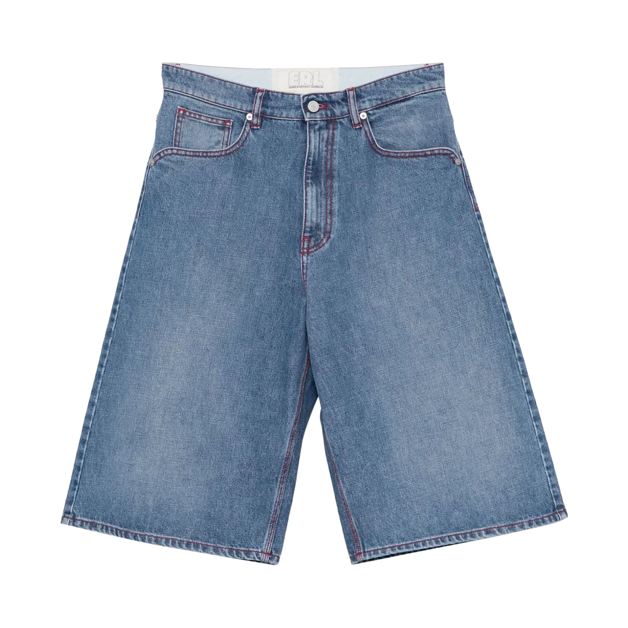 Pre-owned Erl Indiana Skate Shorts 'dirty Blue' | Men's Size L