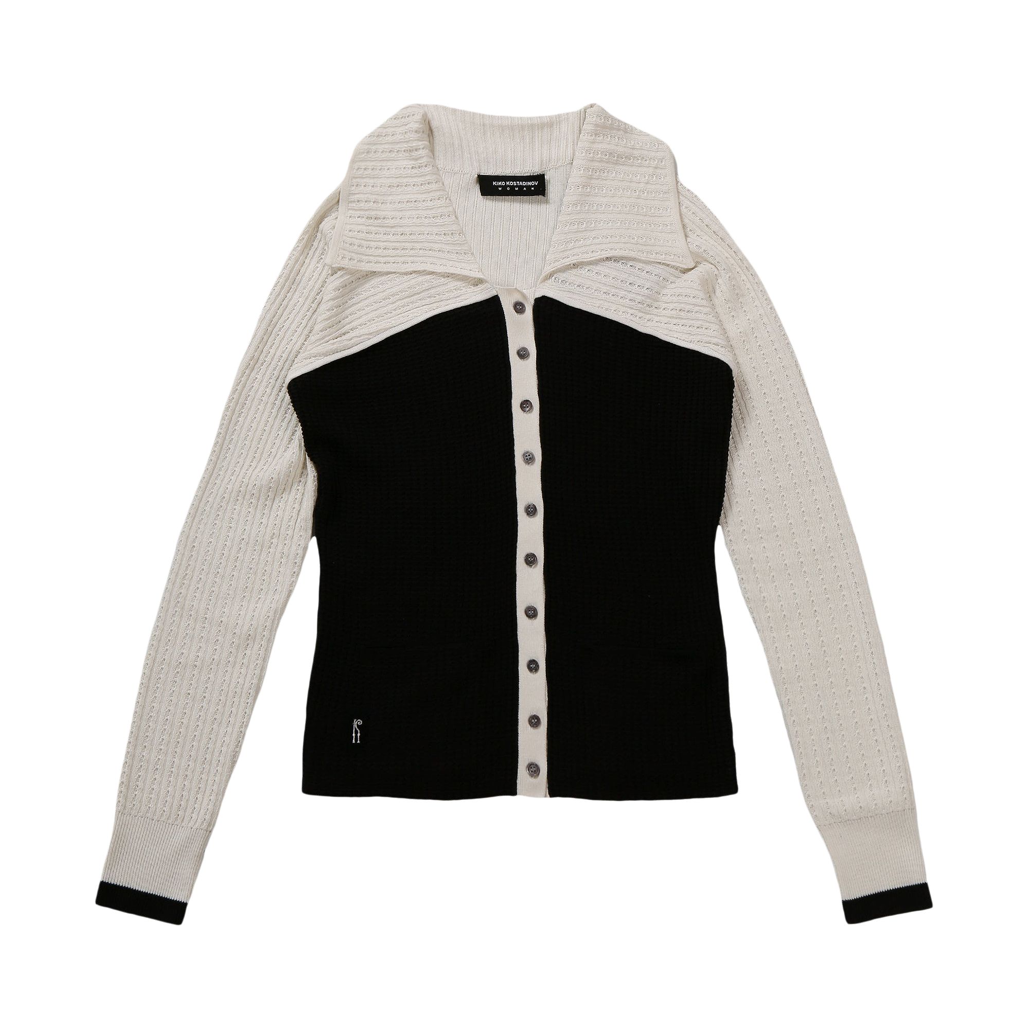 Pre-owned Kiko Kostadinov Rover Knit Cardigan 'phantom Black/bone White' | Women's Size 36