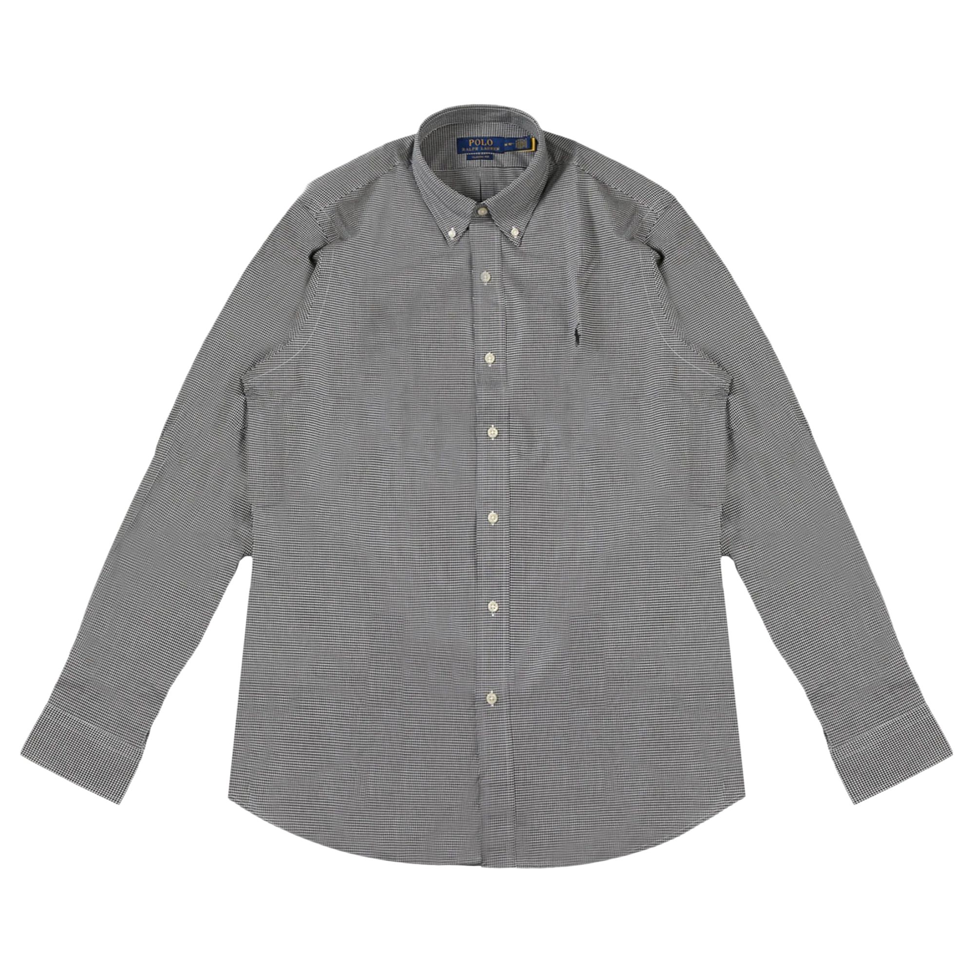 Pre-owned Polo Ralph Lauren Long-sleeve Stretch Poplin Shirt 'black/white' | Men's Size L