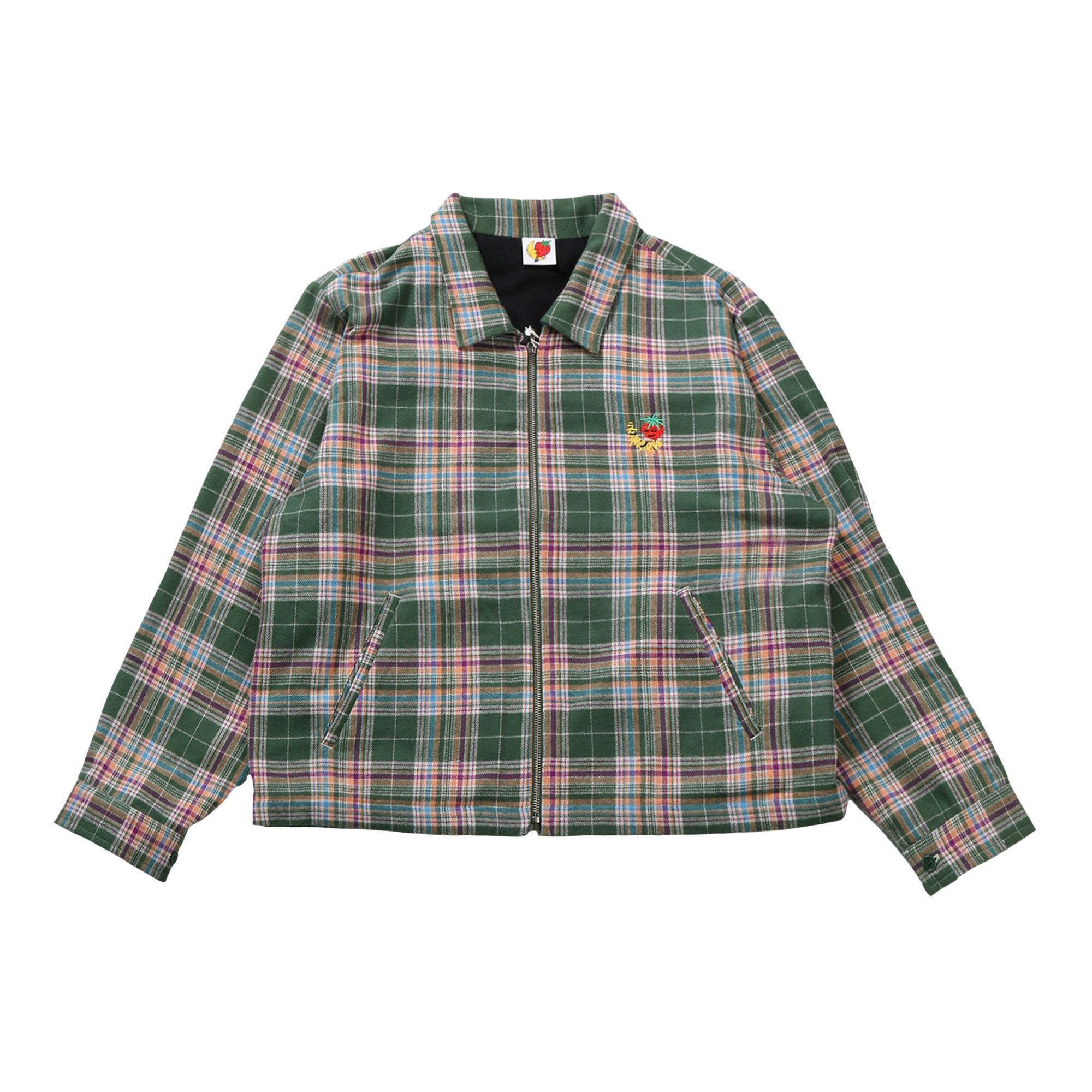Pre-owned Sky High Farm Workwear Flannel Gas Station Jacket 'green' | Men's Size L