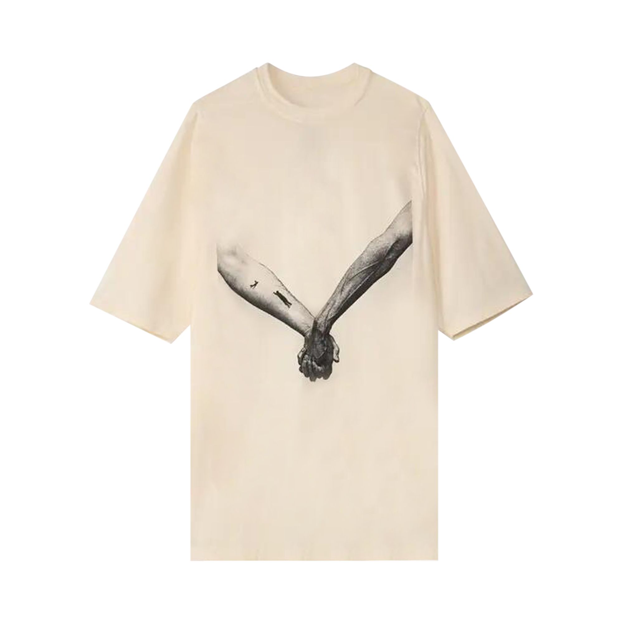 Pre-owned Rick Owens Jumbo Short-sleeve T-shirt 'natural/black' | Men's Size M
