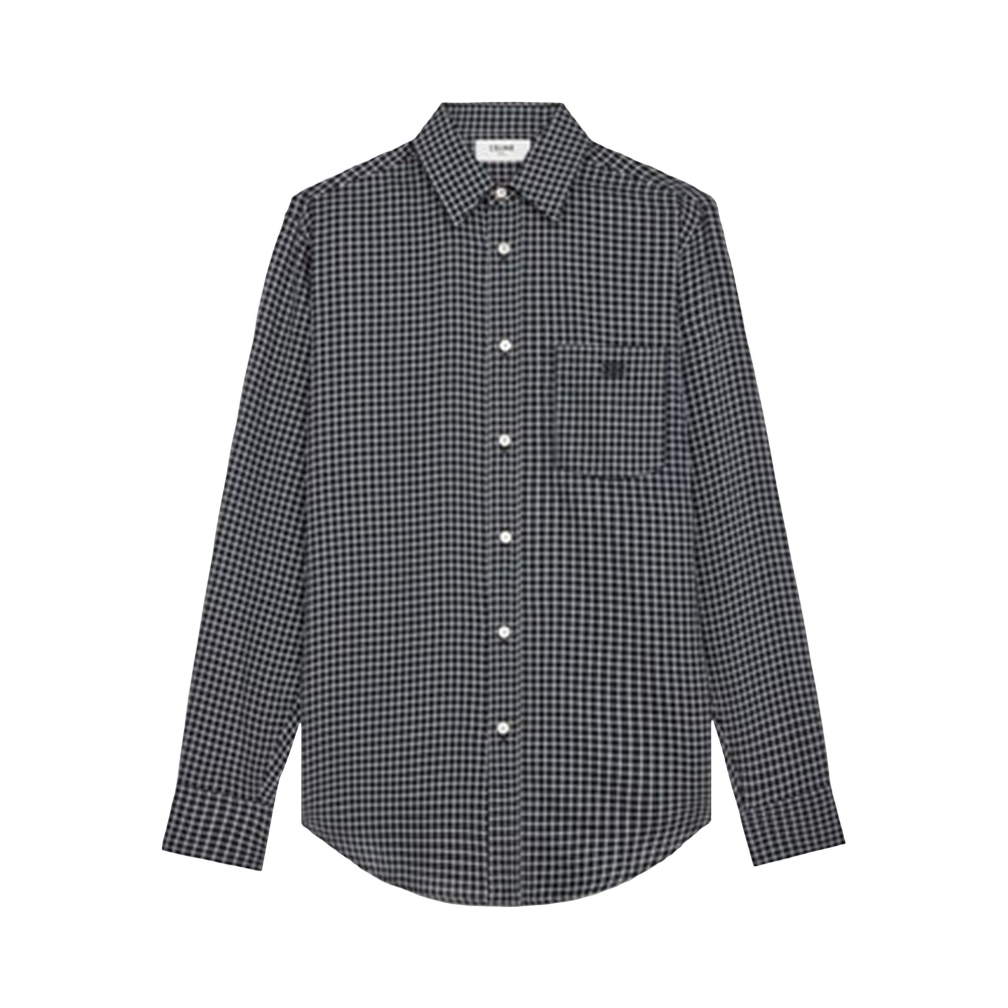 Pre-owned Celine Check Loose Long-sleeve Shirt 'navy/craie/vert' | Blue | Men's Size 41