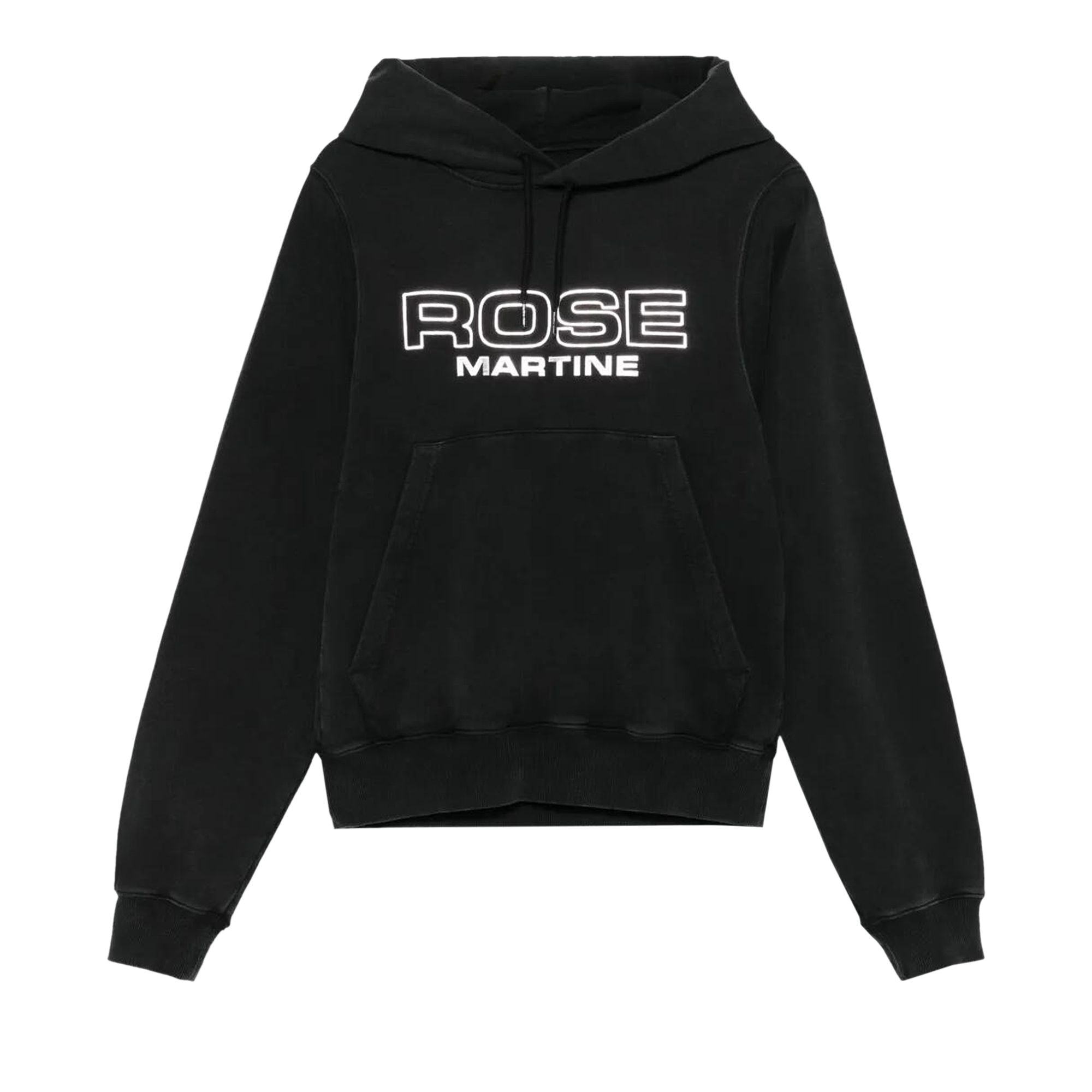 Pre-owned Martine Rose Shrunken Hoodie 'black Washed/rose Outline' | Men's Size L
