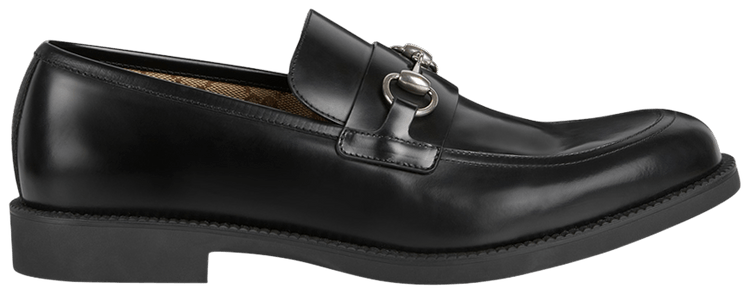 Gucci Rubber Sole Tempe Horsebit Loafer Black