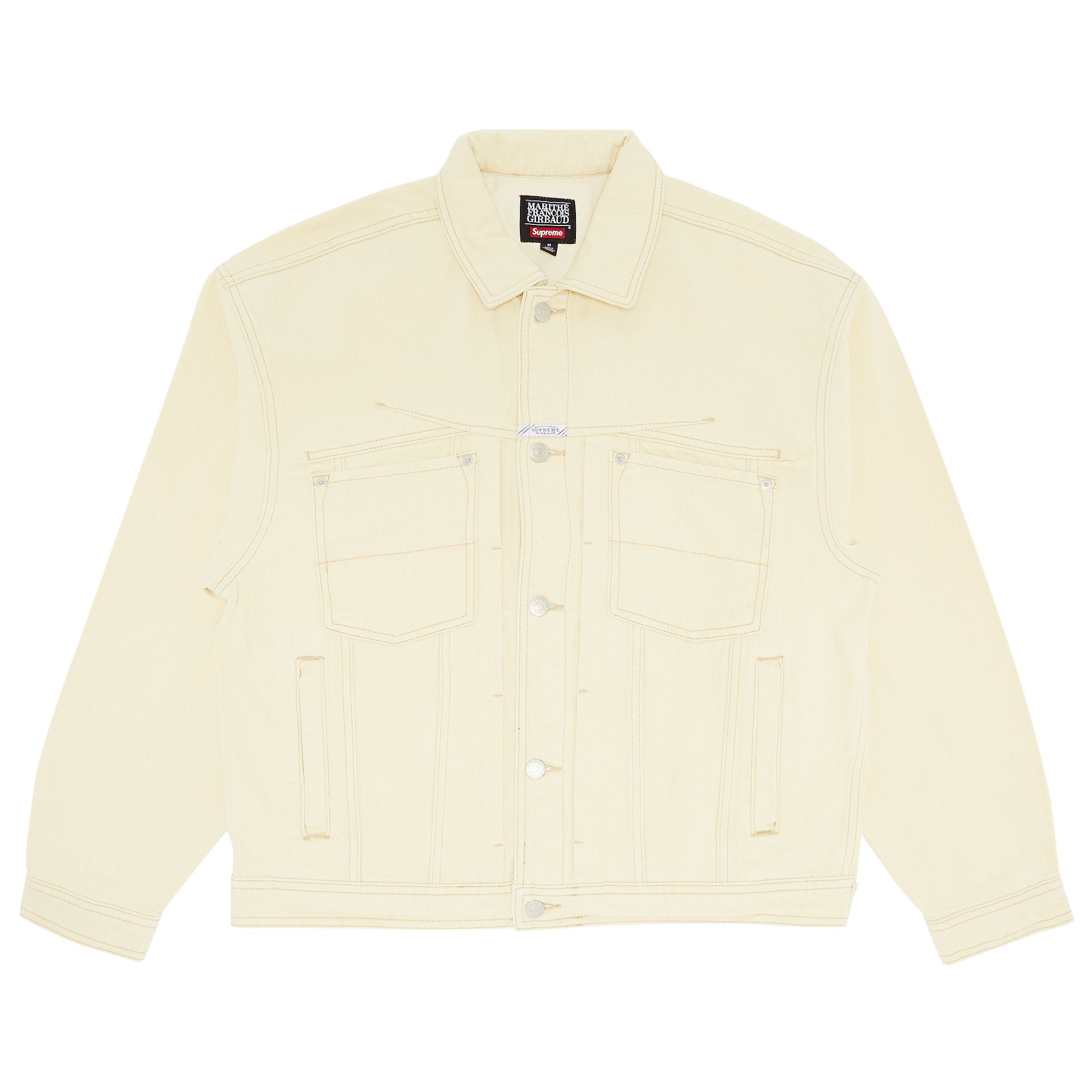 Pre-owned Supreme X Martithé + François Girbaud X-seam Denim Trucker Jacket 'pale Yellow' | Men's Size M