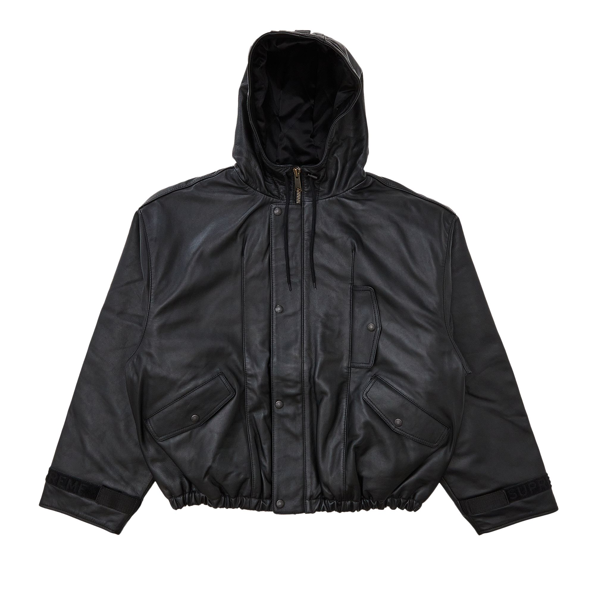 Pre-owned Supreme X Martithé + François Girbaud Hooded Leather Flight Bomber Jacket 'black' | Men's Size S
