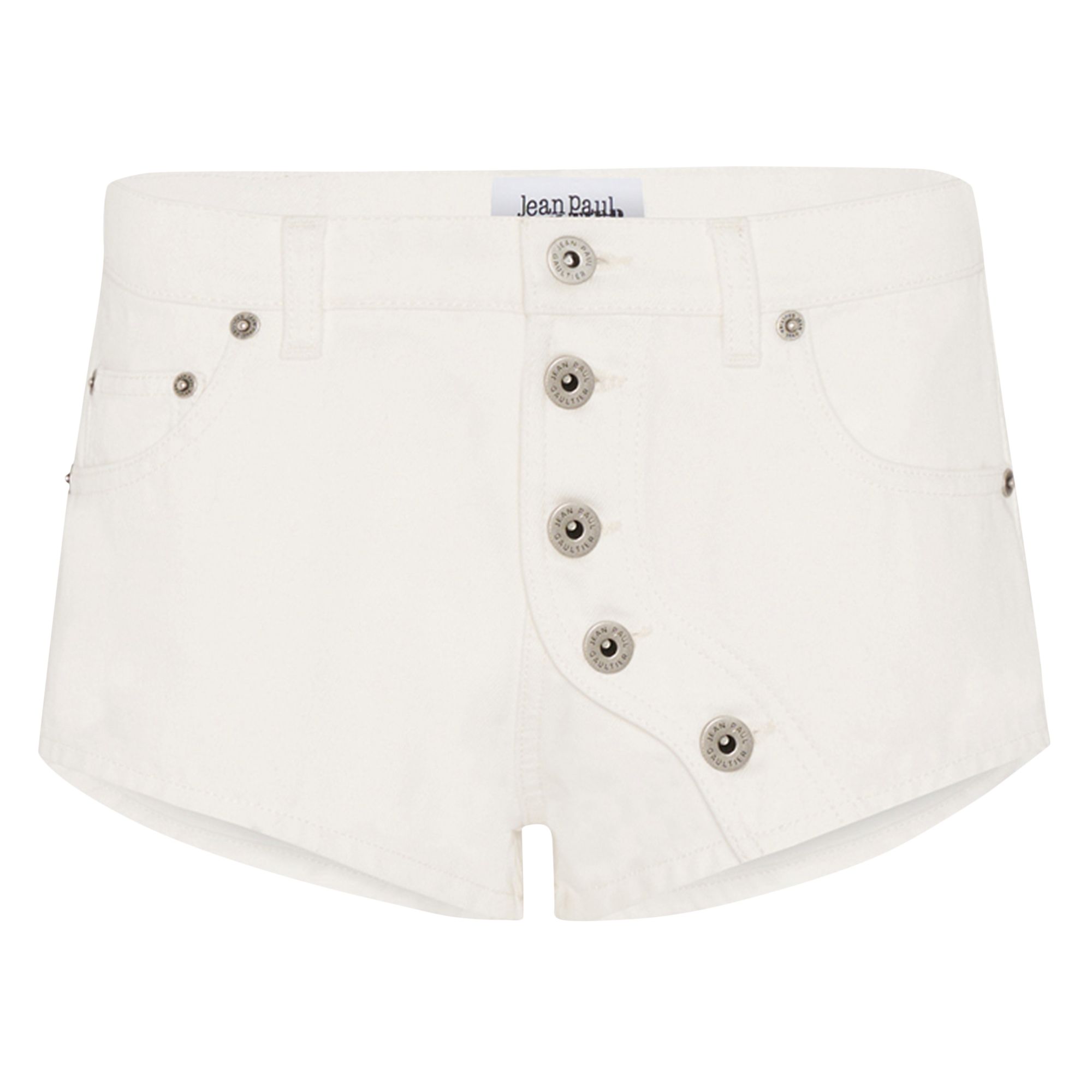 Pre-owned Jean Paul Gaultier Buttoned Denim Short 'off White' | Women's Size 27