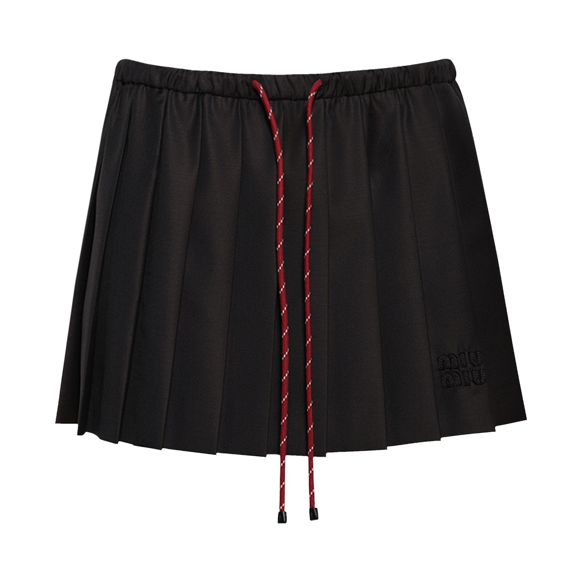 Pre-owned Miu Miu Pleated Batavia Skirt 'ebony' | Black | Women's Size 38