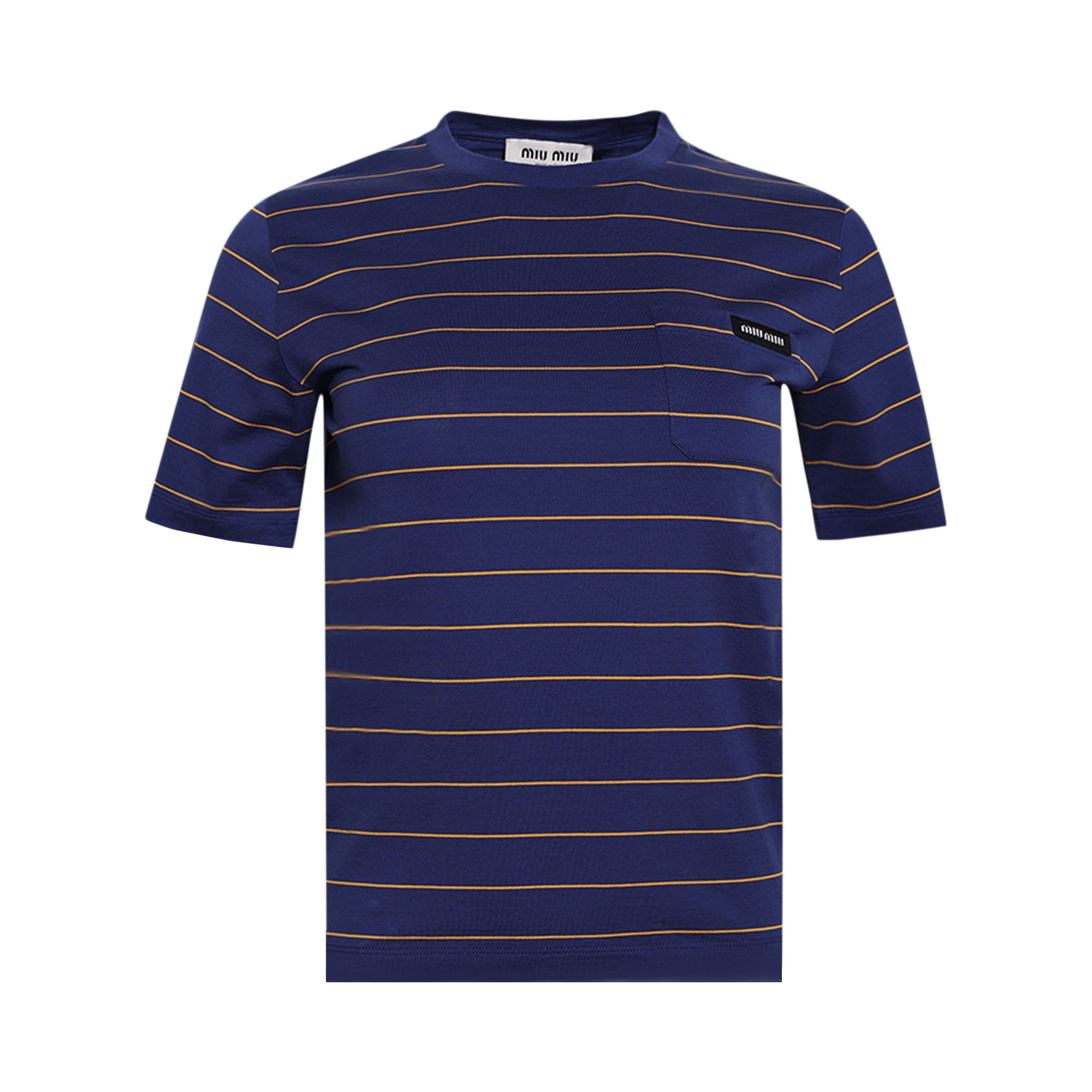 Pre-owned Miu Miu Stripe Tee 'ink Blue/topaz' | Women's Size L