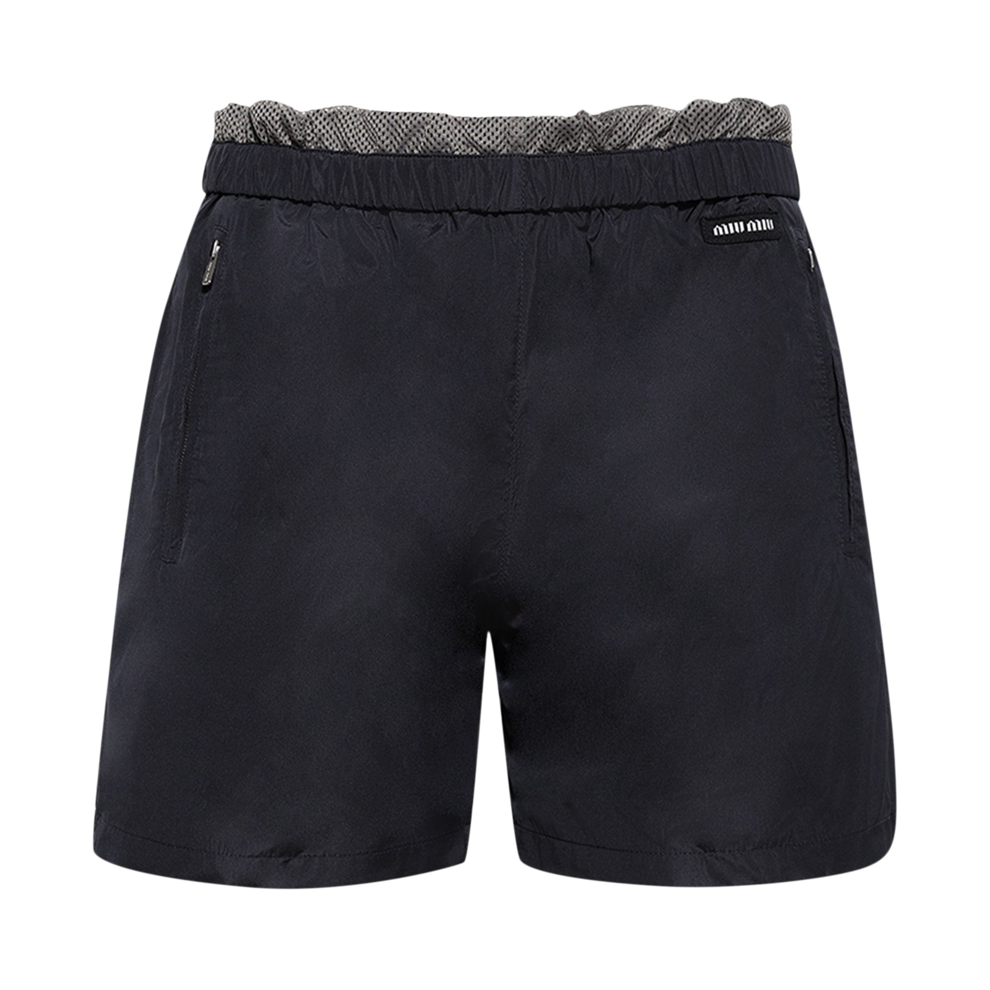 Pre-owned Miu Miu Technical Silk Bermuda Shorts 'blue' | Women's Size 38