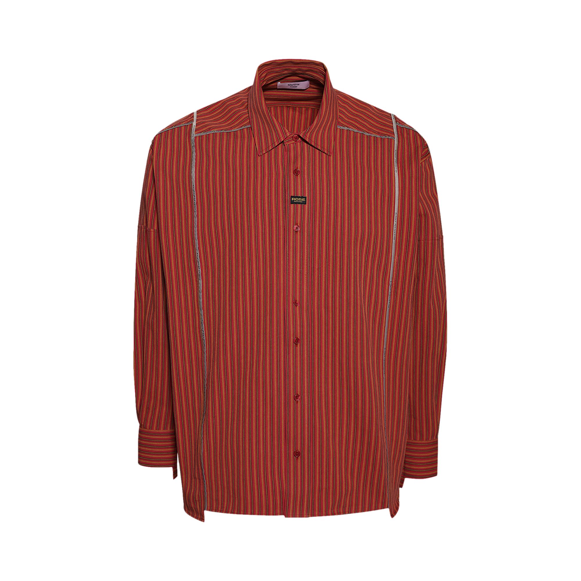 Pre-owned Martine Rose Cut Overshirt 'red/yellow' | Men's Size M