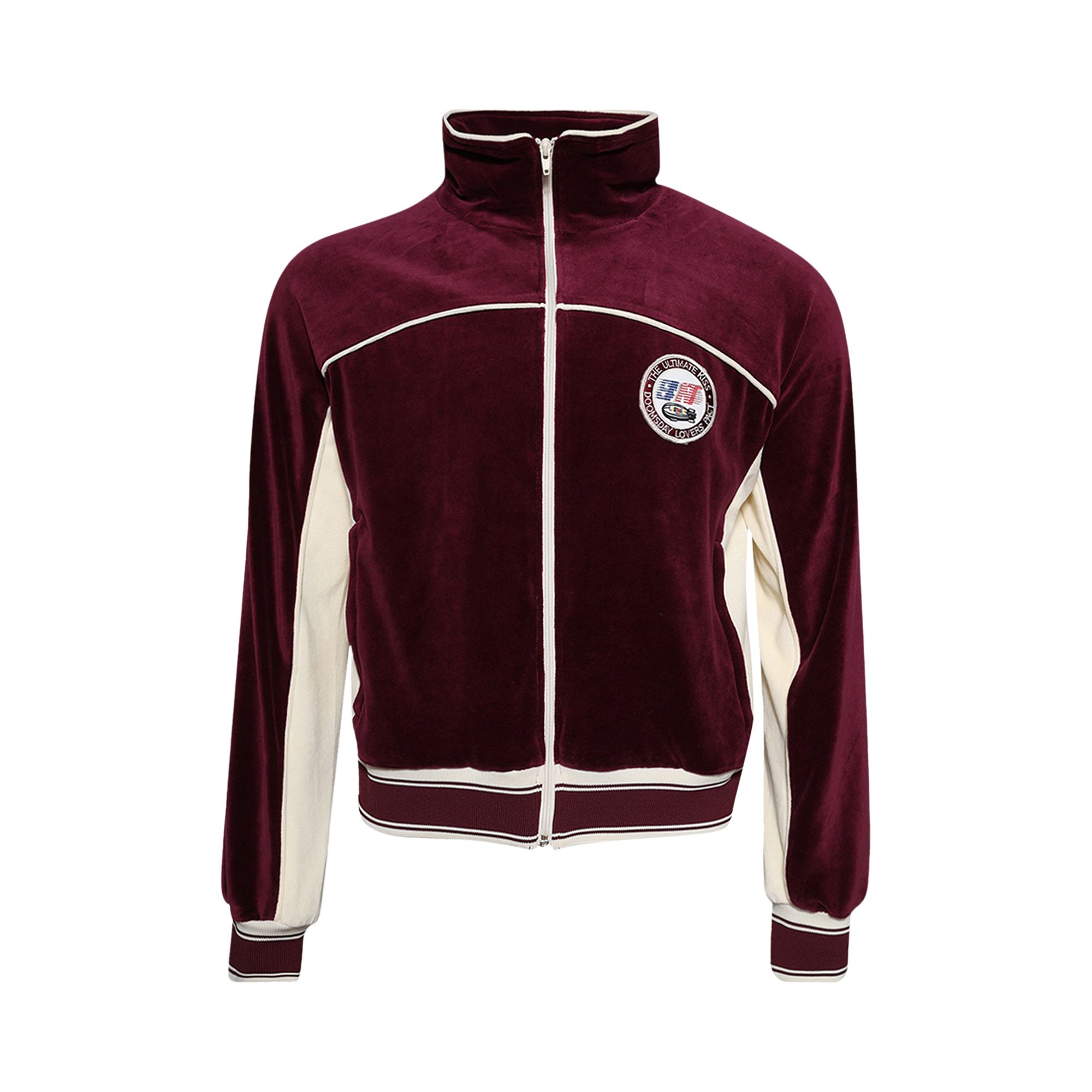 Pre-owned Saint Mxxxxxx Velour Track Jacket 'burgundy' | Red | Men's Size Xl