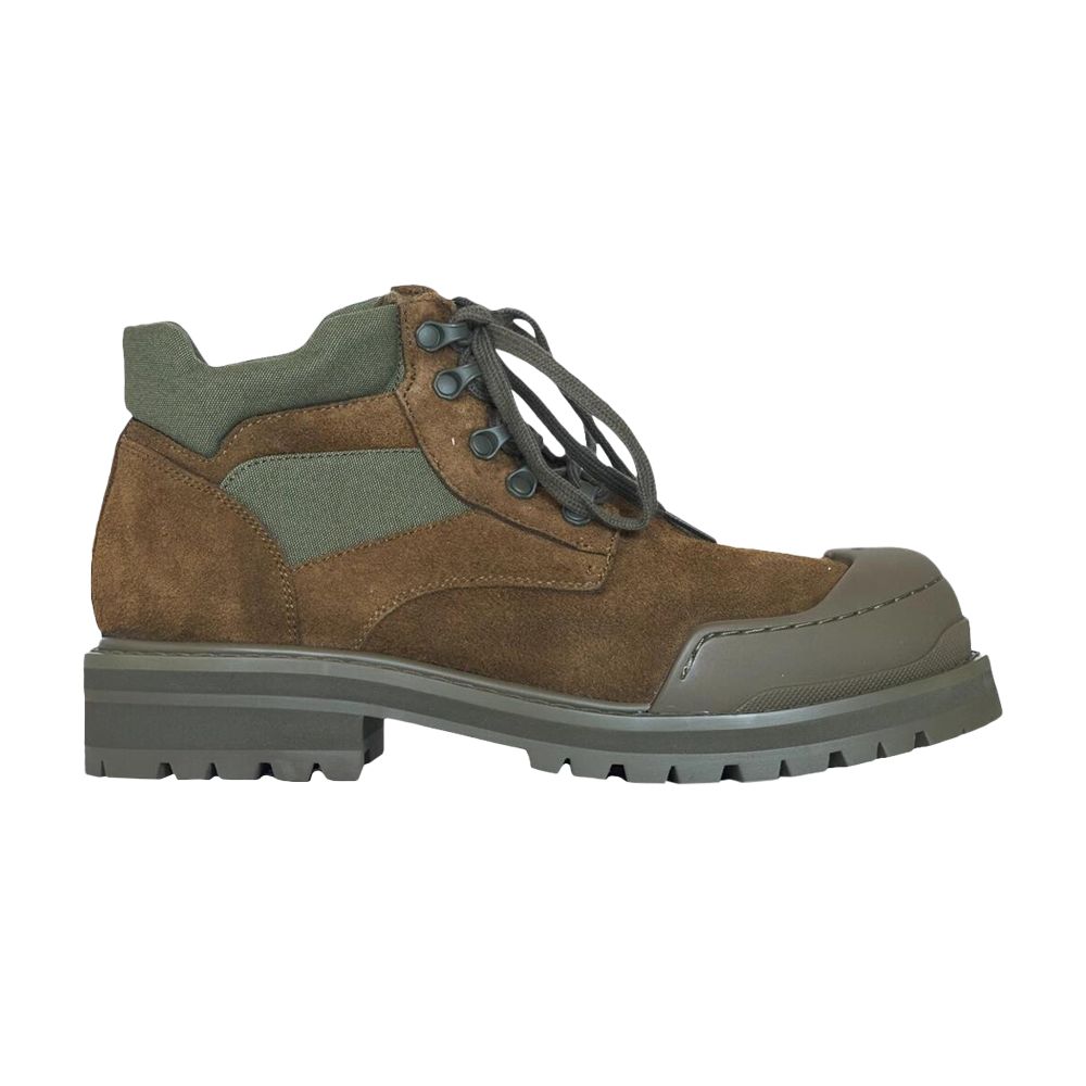Pre-owned Marni Suede Patchy Combat Boot 'olive' | Green | Men's Size 41