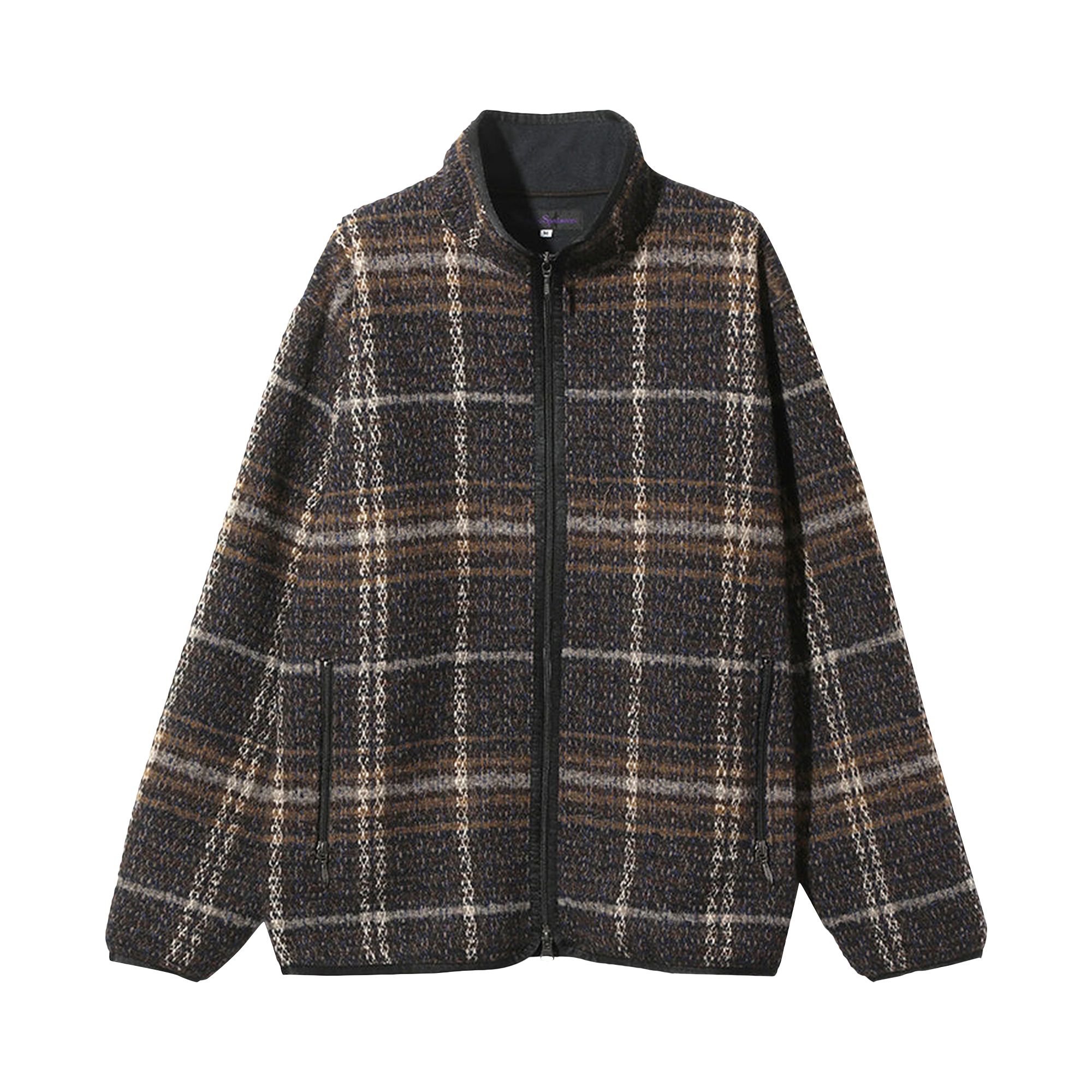 Pre-owned Needles W.u. Piping Plaid Tweed Jacket 'navy/brown' | Blue | Men's Size S