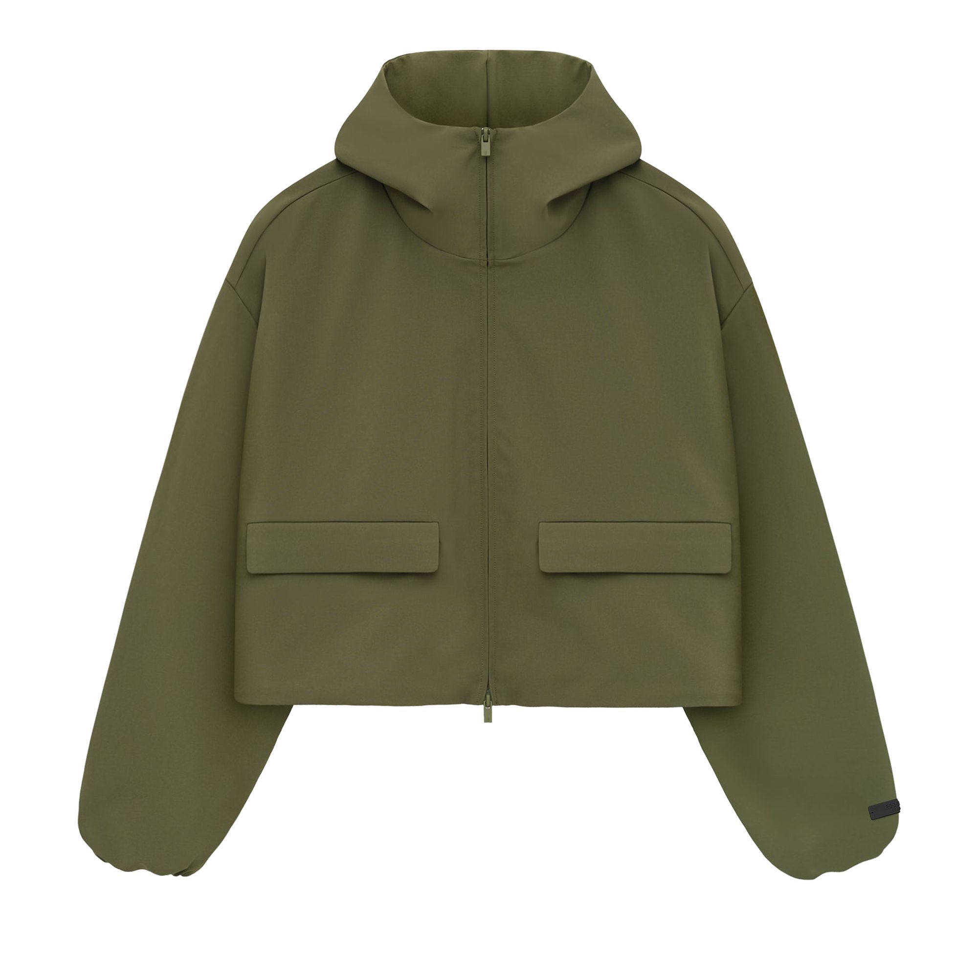 Pre-owned Essentials Fear Of God Bonded Nylon Hooded Anorak 'military' | Green | Women's Size S