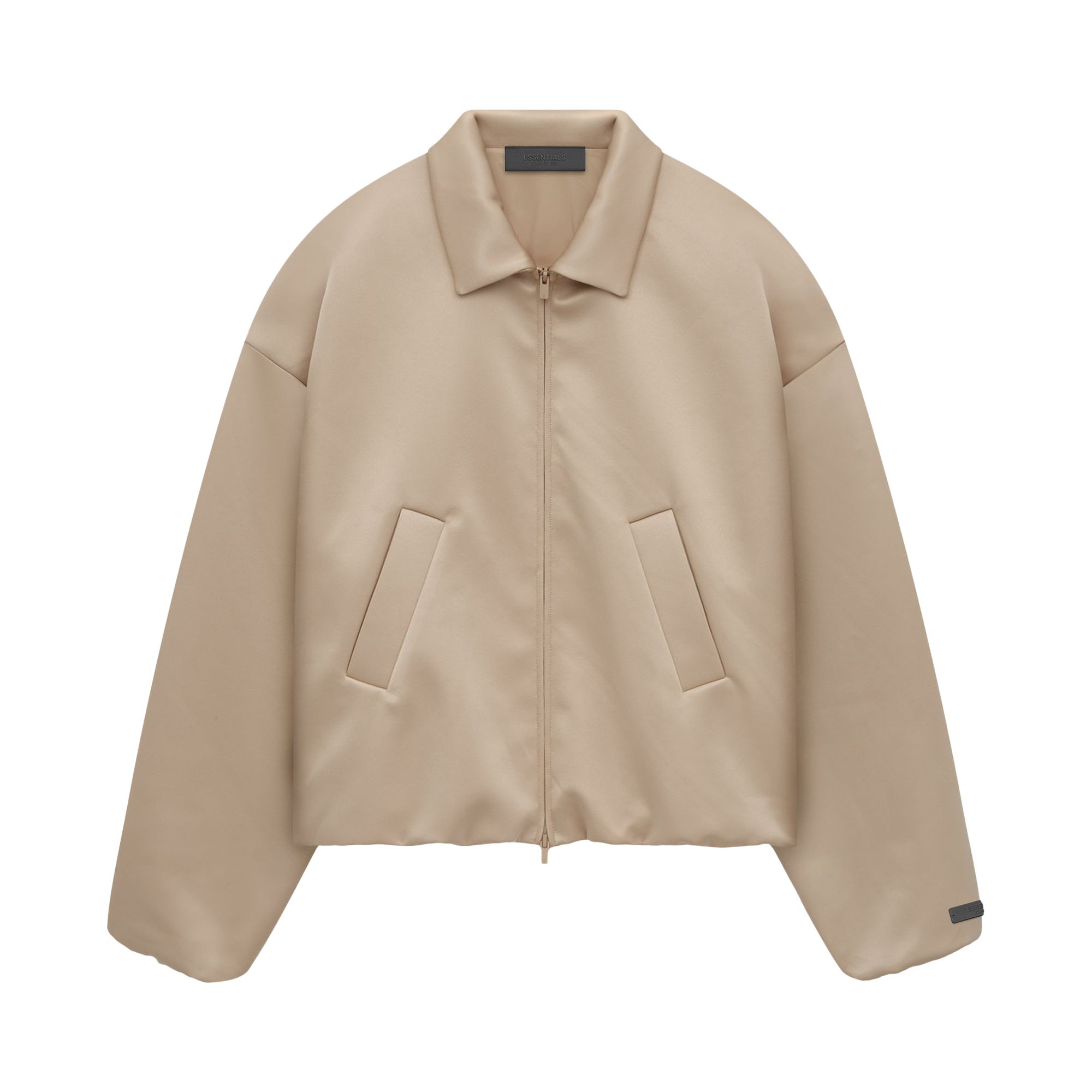 Pre-owned Essentials Fear Of God  Satin Nylon Bomber Jacket 'desert Sand' | Tan | Women's Size L