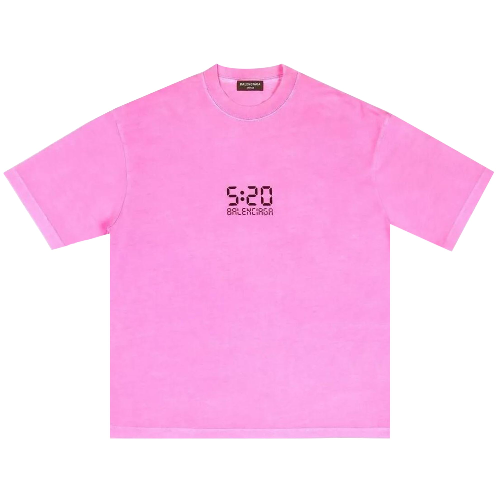 Pre-owned Balenciaga 5:20 Graphic T-shirt 'bubble Gum/black' | Pink | Men's Size Xs