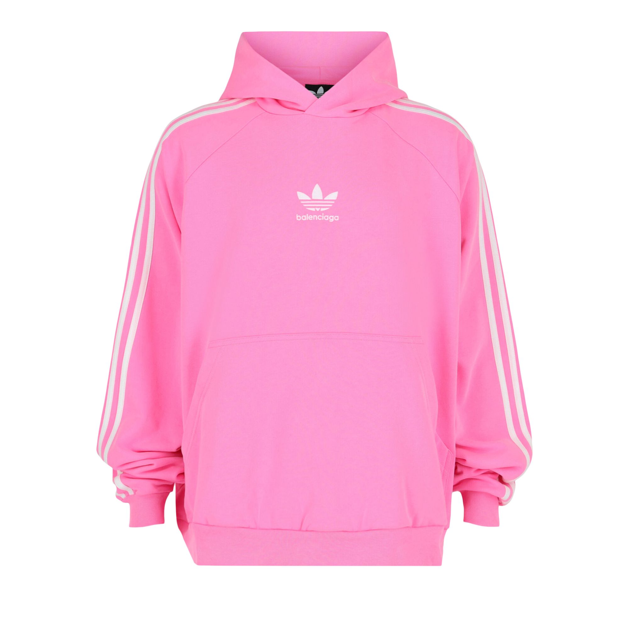 Pre-owned Balenciaga X Adidas Oversized Hoodie 'neon Pink/white' | Men's Size 2