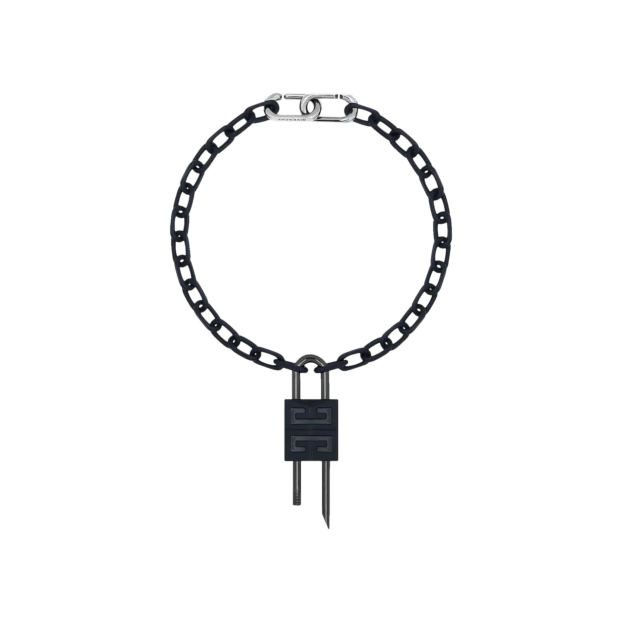 Pre-owned Givenchy Crystal Embellished 4g Padlock Necklace 'black' | Women's Size Onesize