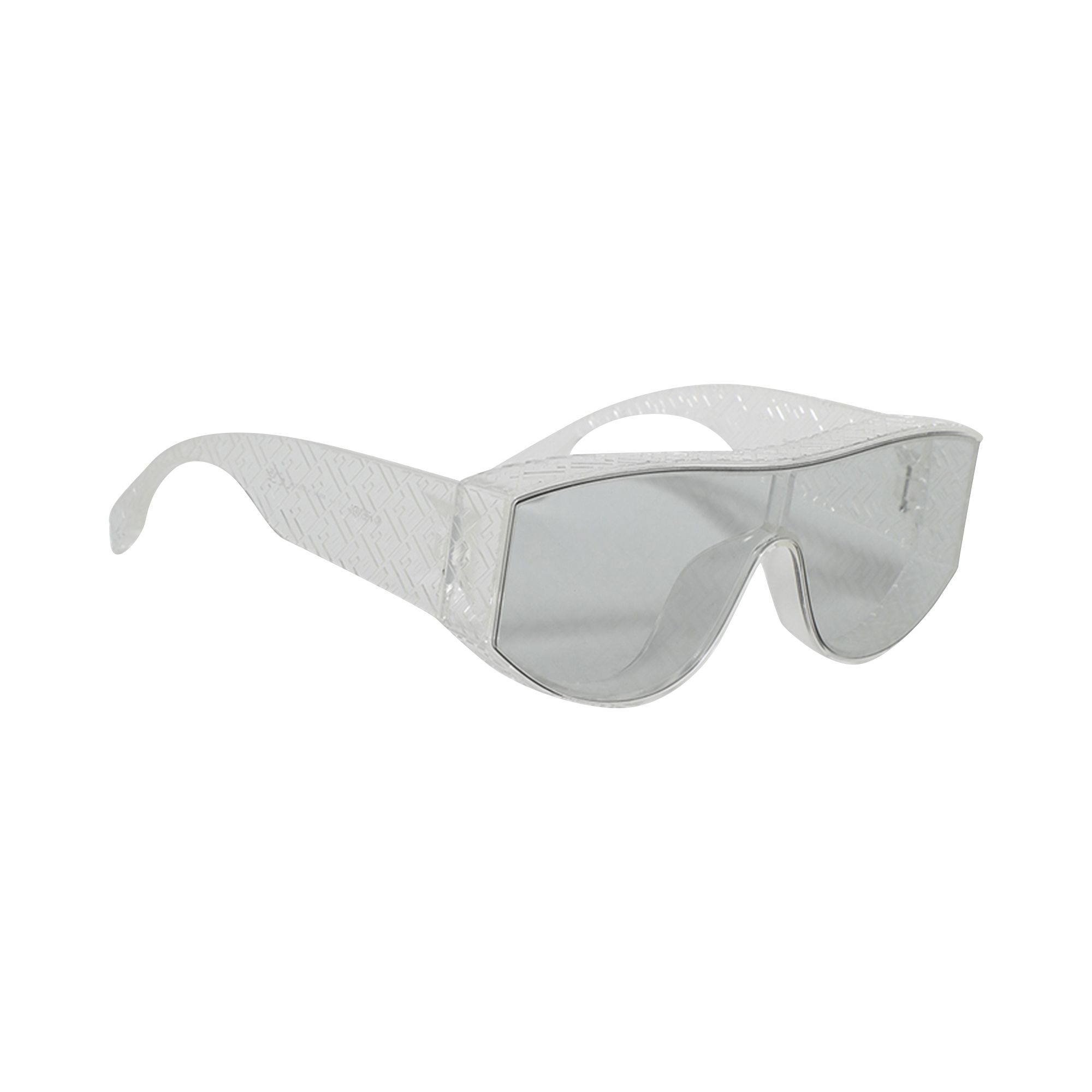 Pre-owned Fendi Shield Injection Sunglasses 'crystal/smoke' | Silver | Men's Size Onesize