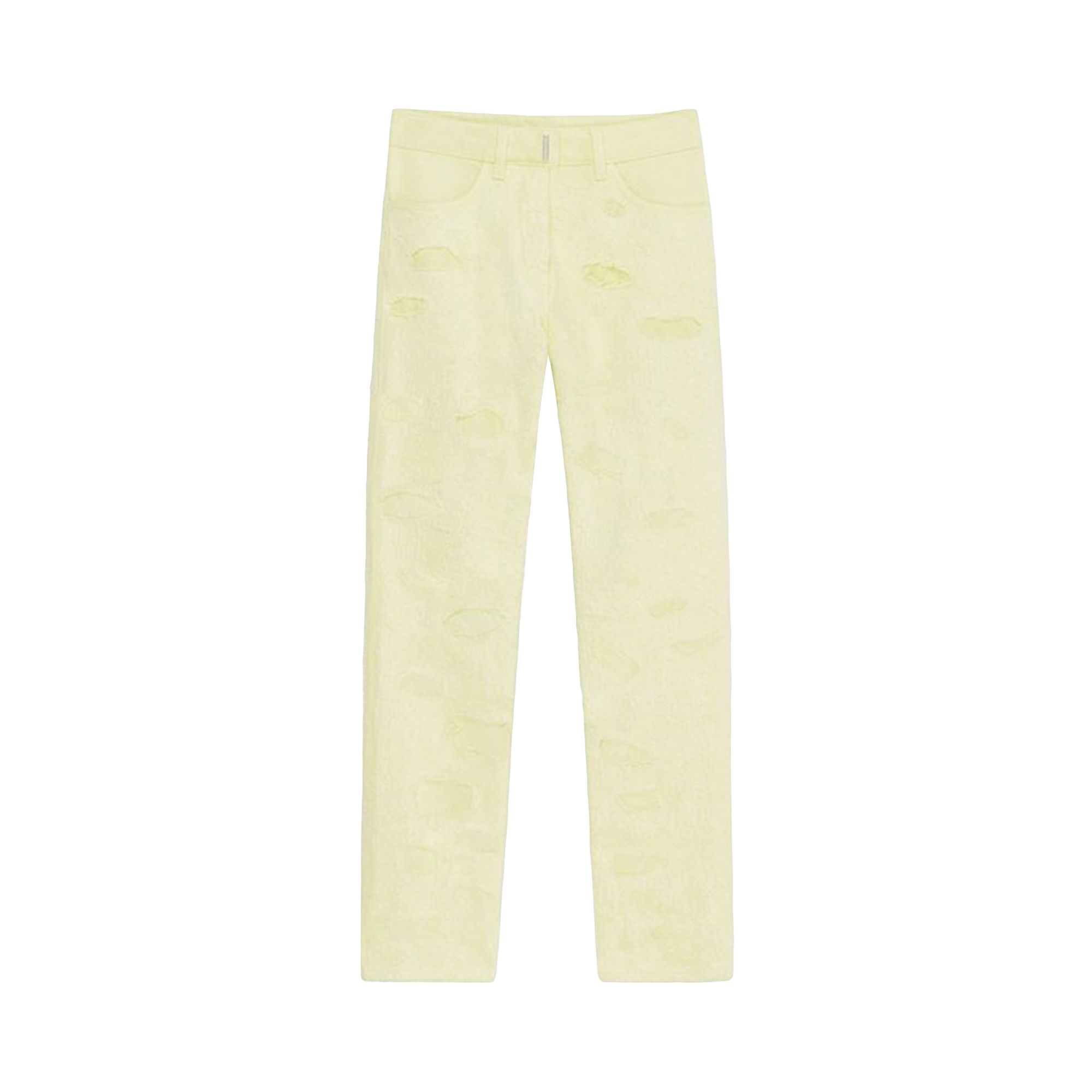 Pre-owned Givenchy Distressed Denim Jeans 'acid Yellow' | Women's Size 30