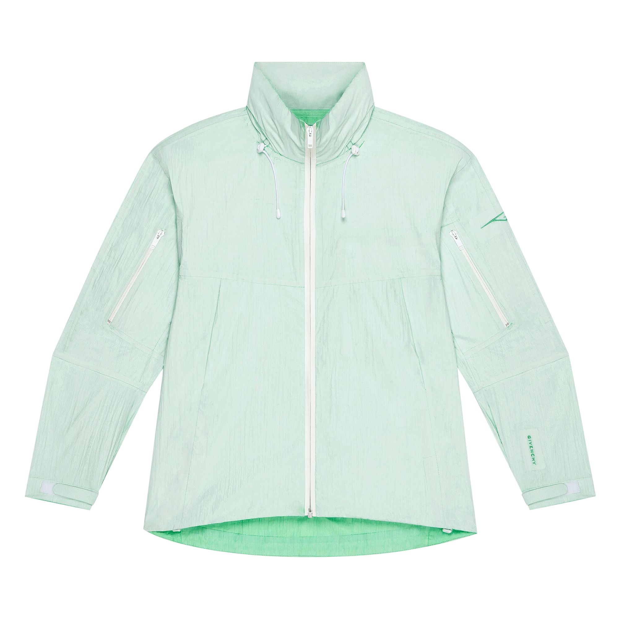 Pre-owned Givenchy Logo Printed Hooded Windbreaker 'mint' | Green | Men's Size 46