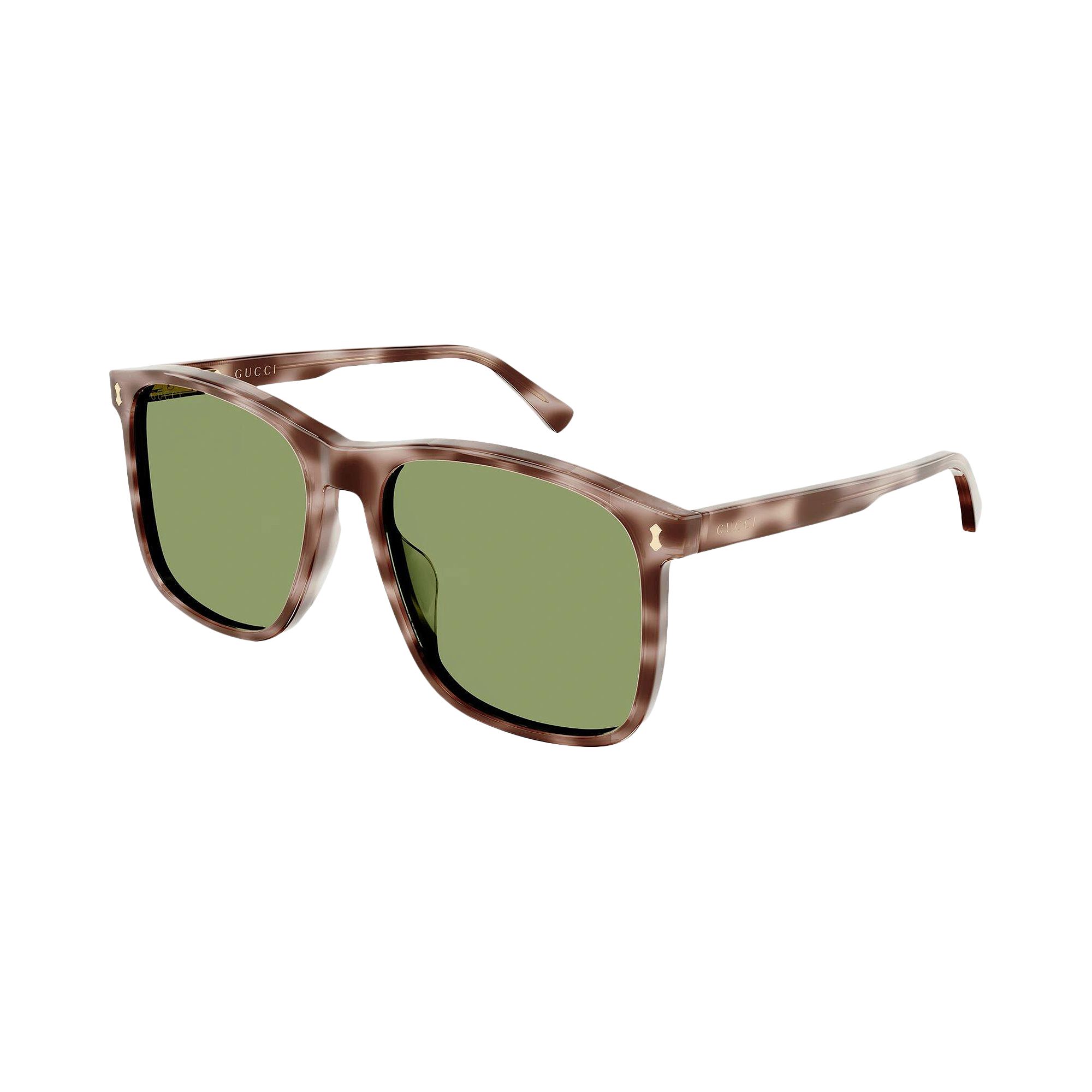 Pre-owned Gucci Square Sunglasses 'havana/green' | Brown | Men's Size Onesize