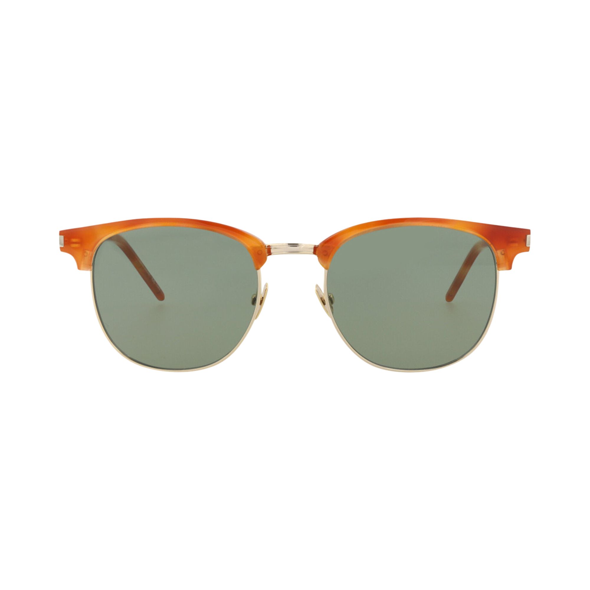 Pre-owned Saint Laurent Round Sunglasses 'havana/gold/green' | Brown | Men's Size Onesize