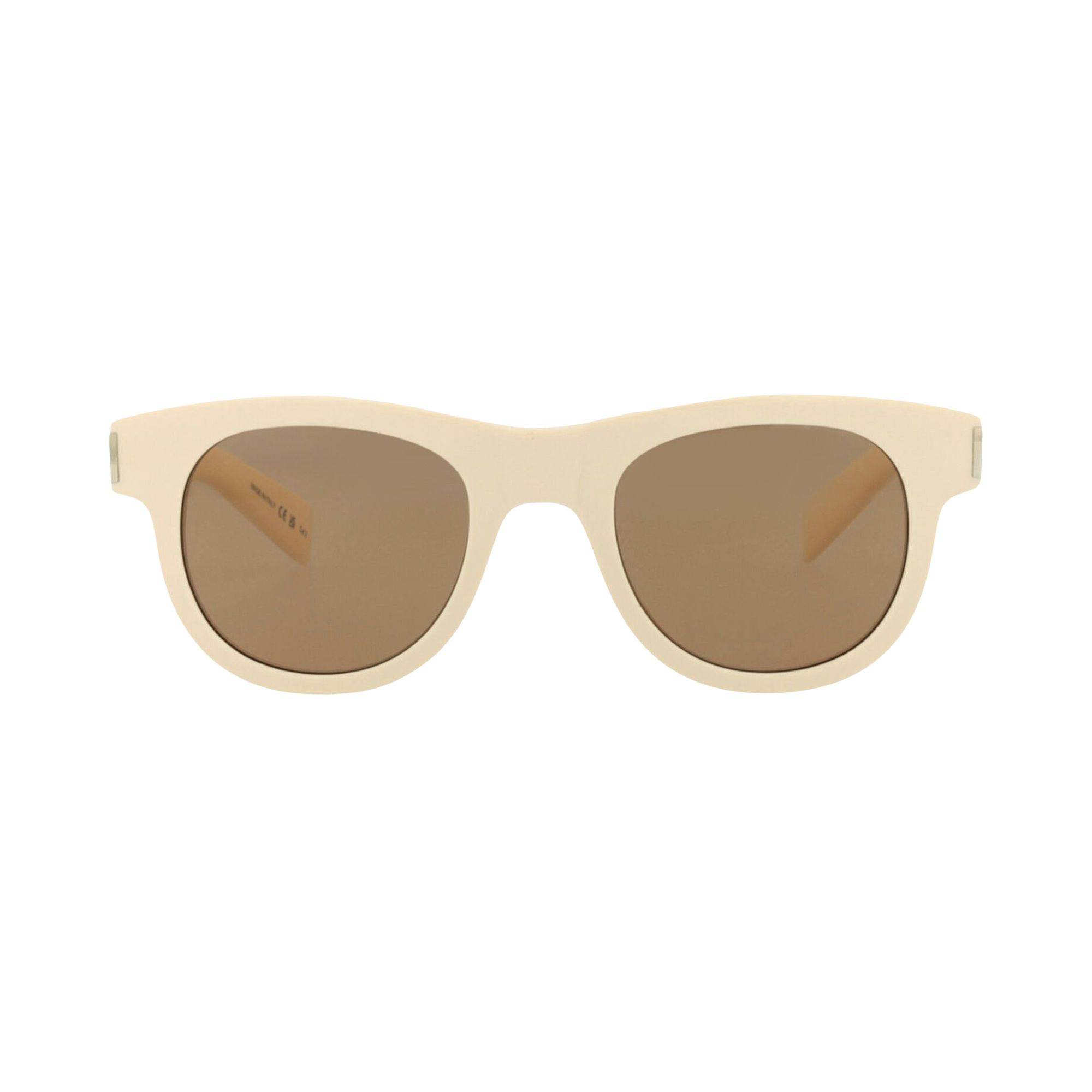 Pre-owned Saint Laurent Round Sunglasses 'ivory/brown' | Cream | Men's Size Onesize In White