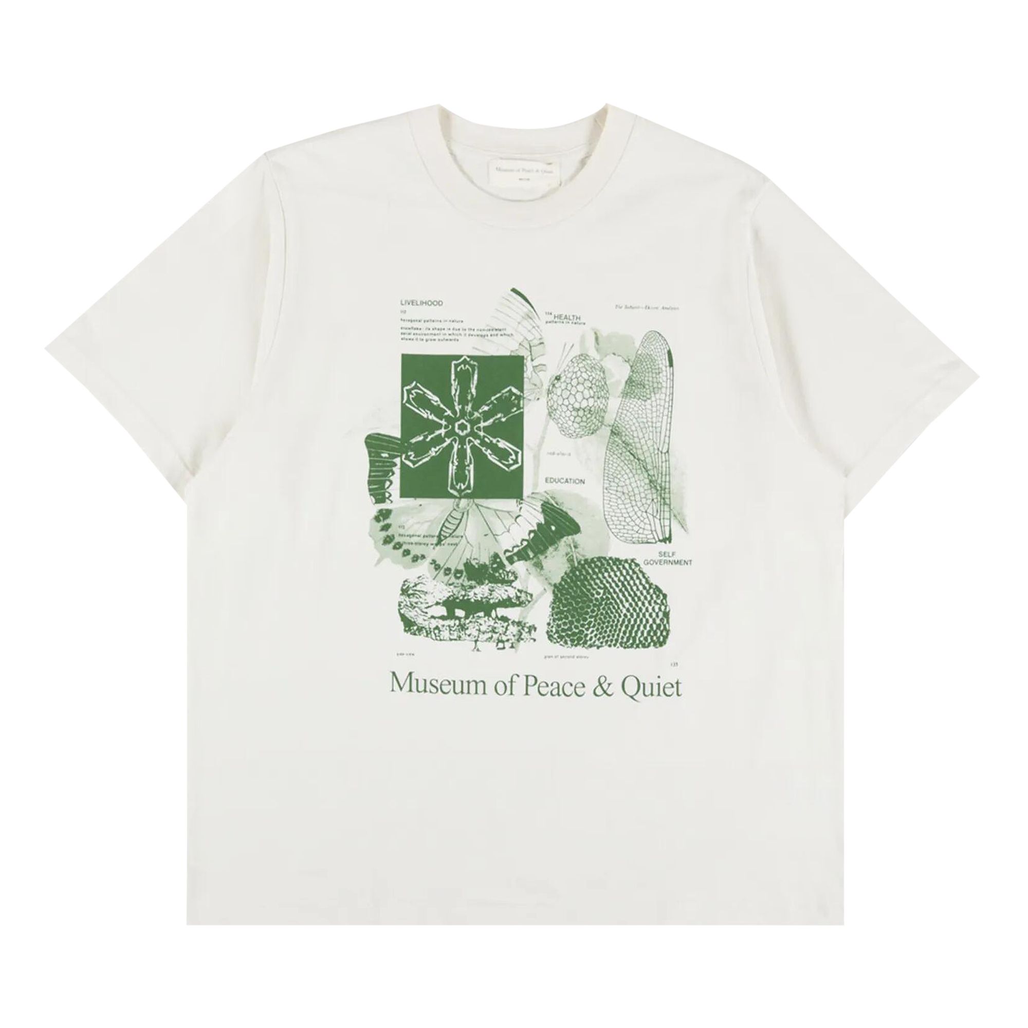Pre-owned Museum Of Peace And Quiet Museum Of Peace & Quiet Fibonacci T-shirt 'bone' | White | Men's Size Xl