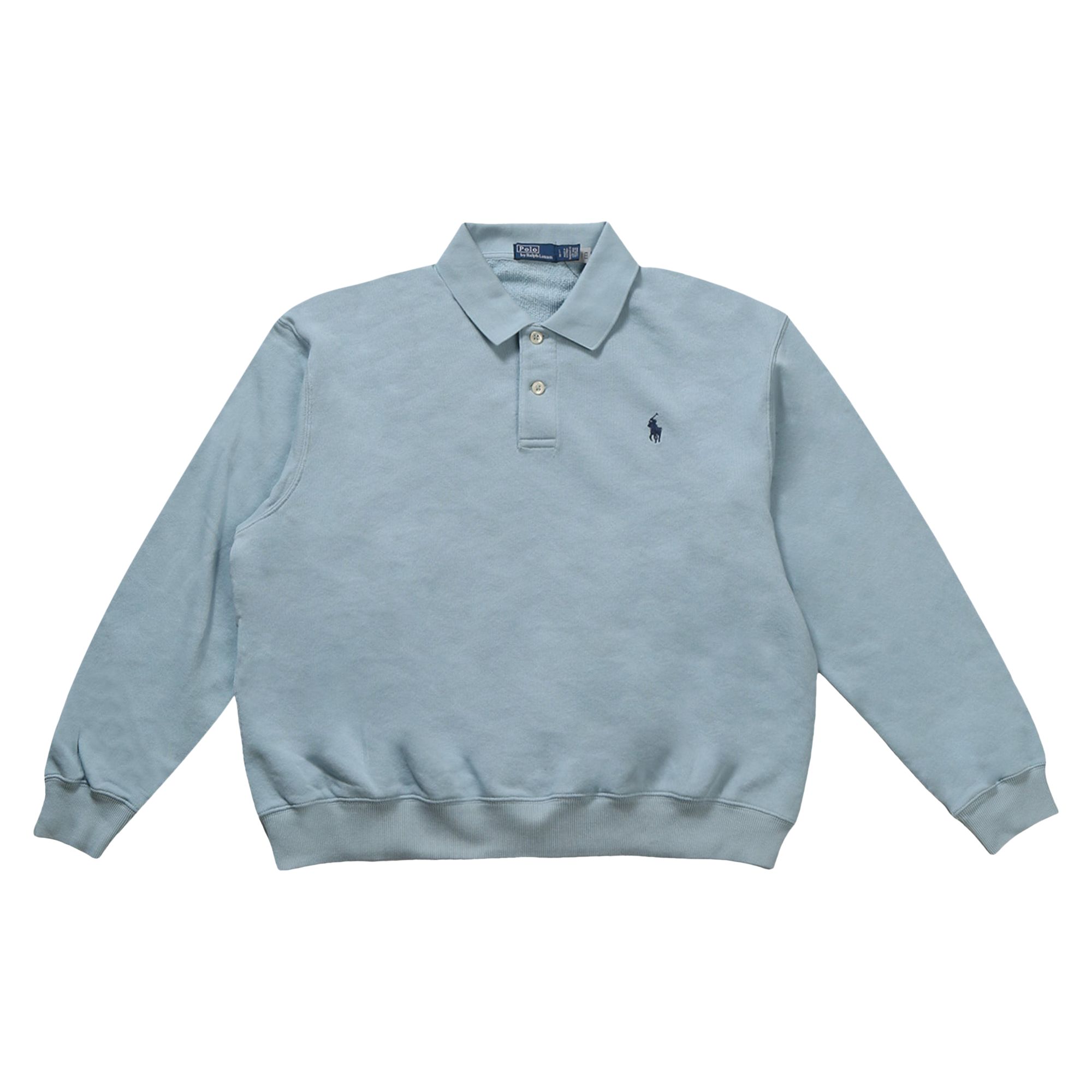 Pre-owned Polo Ralph Lauren Knit Collar Sweatshirt 'alpine Blue' | Women's Size L
