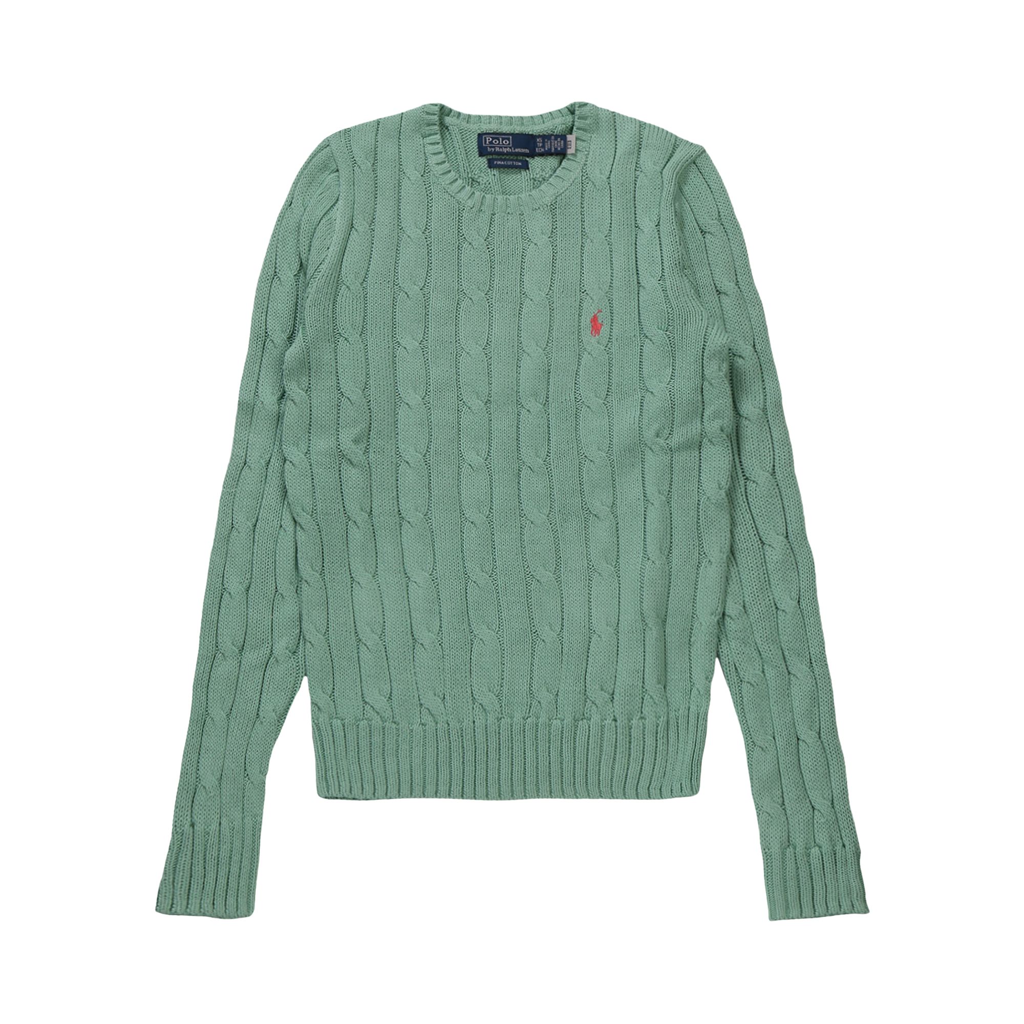 Pre-owned Polo Ralph Lauren Pima Long-sleeve Pullover 'celadon' | Tan | Women's Size S