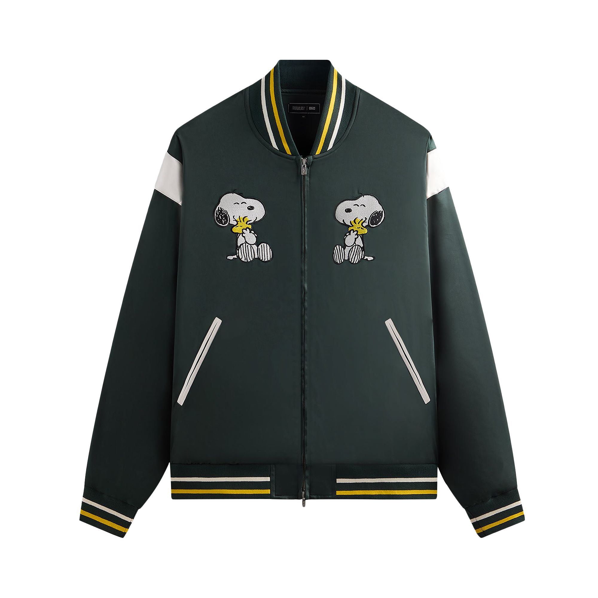 Pre-owned Kith For Peanuts Souvenir Jacket 'stadium' | Green | Men's Size M